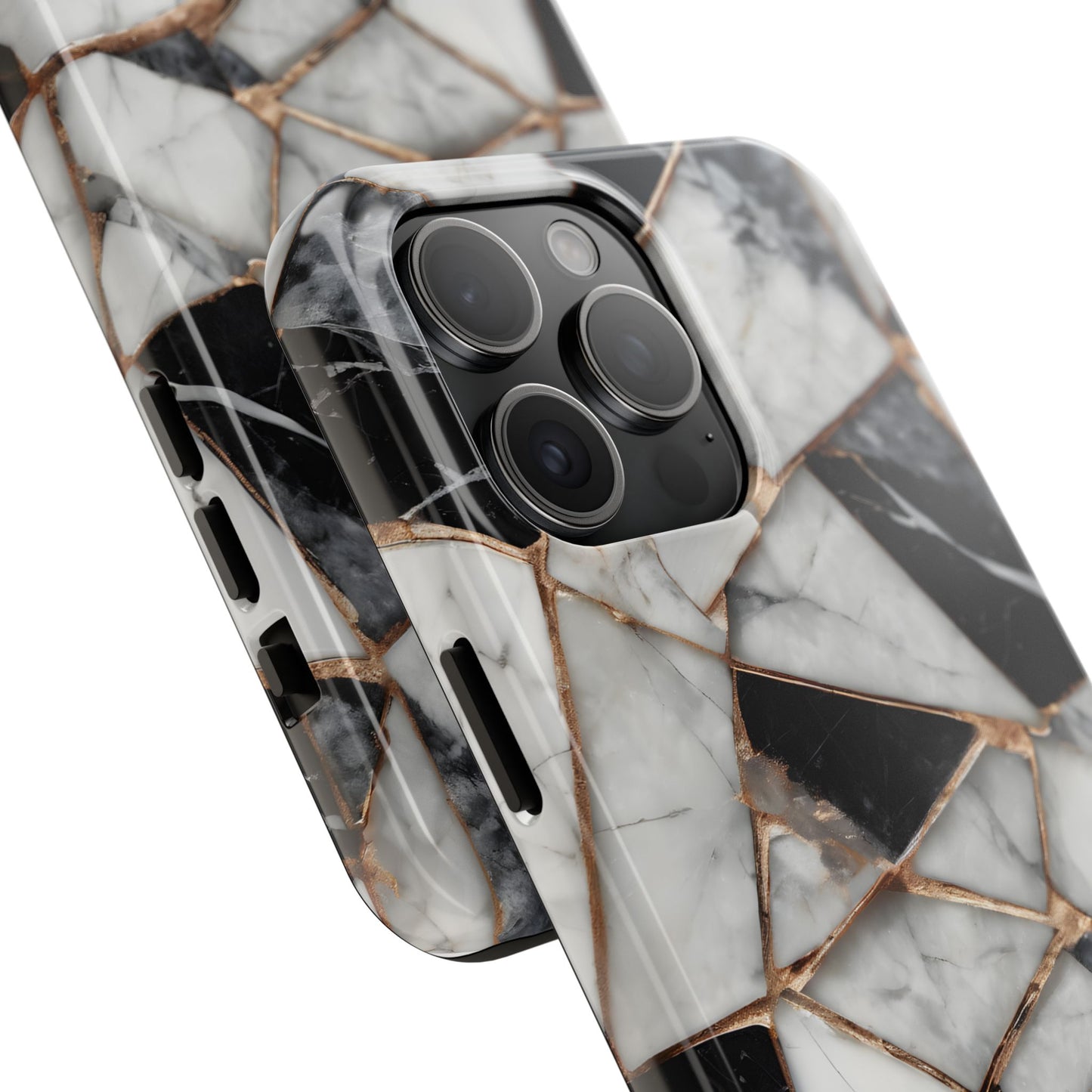 Elegant Marble Tough Phone Case - Stylish Protection for iPhone