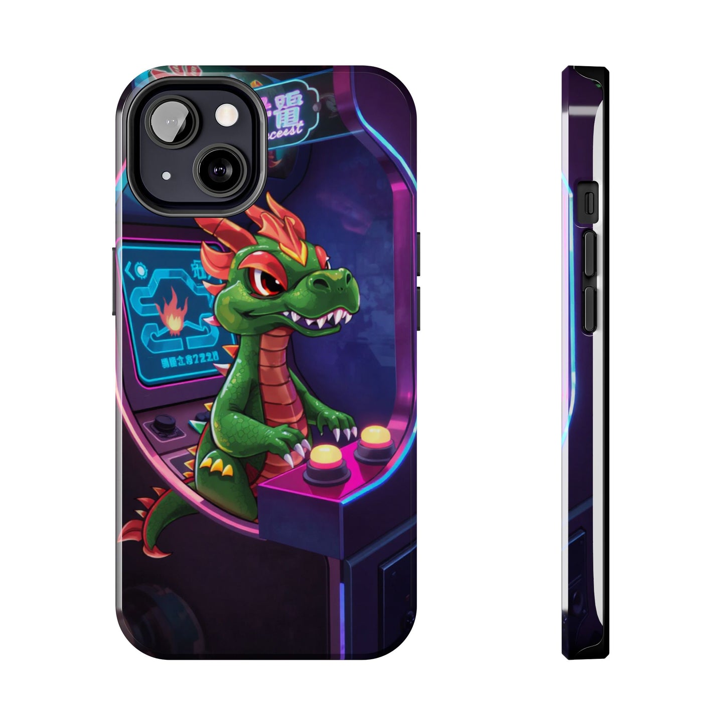 Retro Gamer Tough Phone Case with Dragon Design