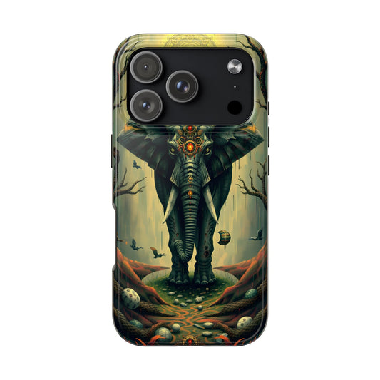 Mystical Forest Elephant Tough Phone Case | Vibrant Design for Nature Lovers - for iPhone