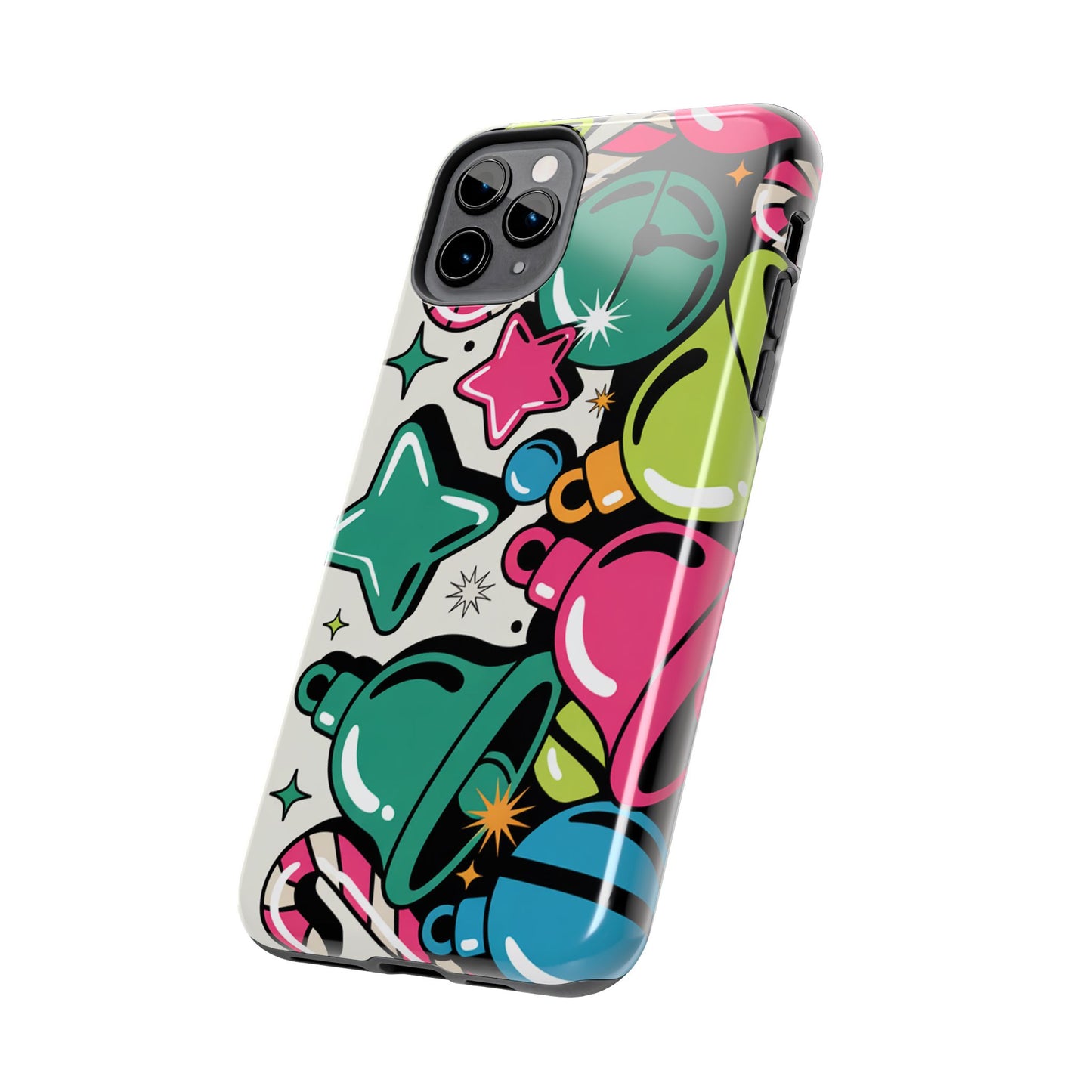 Retro 90's Colorful Bell Pattern Tough Phone Case for iPhones