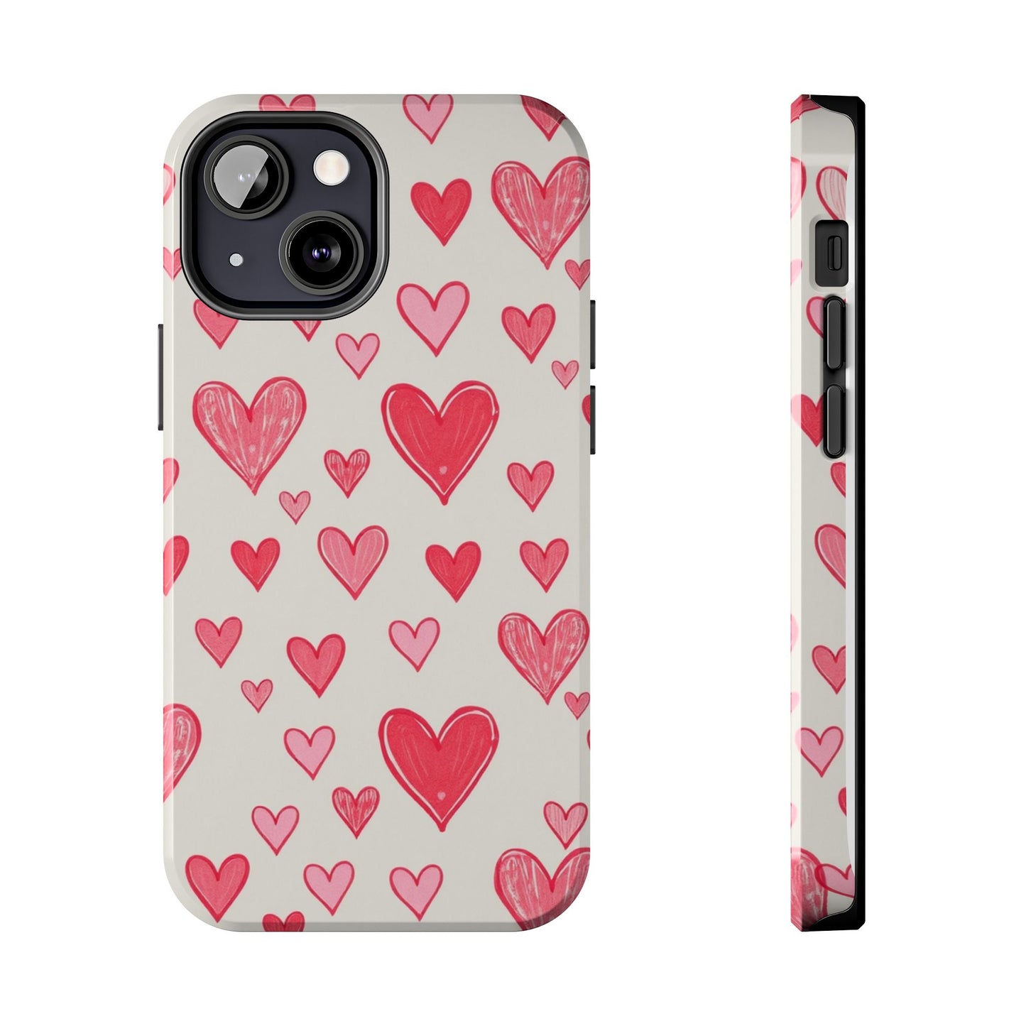 Heart Pattern Tough Phone Case - Cute and Stylish Protection