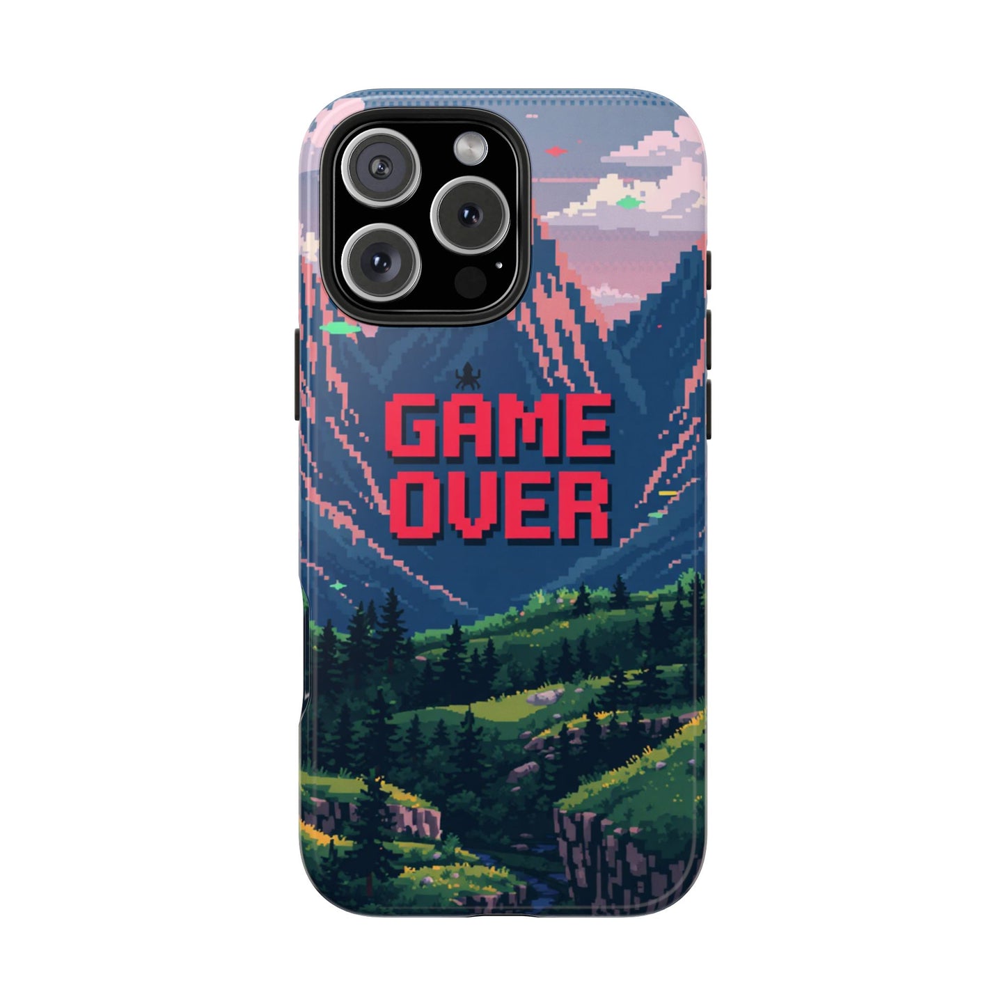 Pixel Art Tough Phone Case - 'Game Over' Design for Gamers