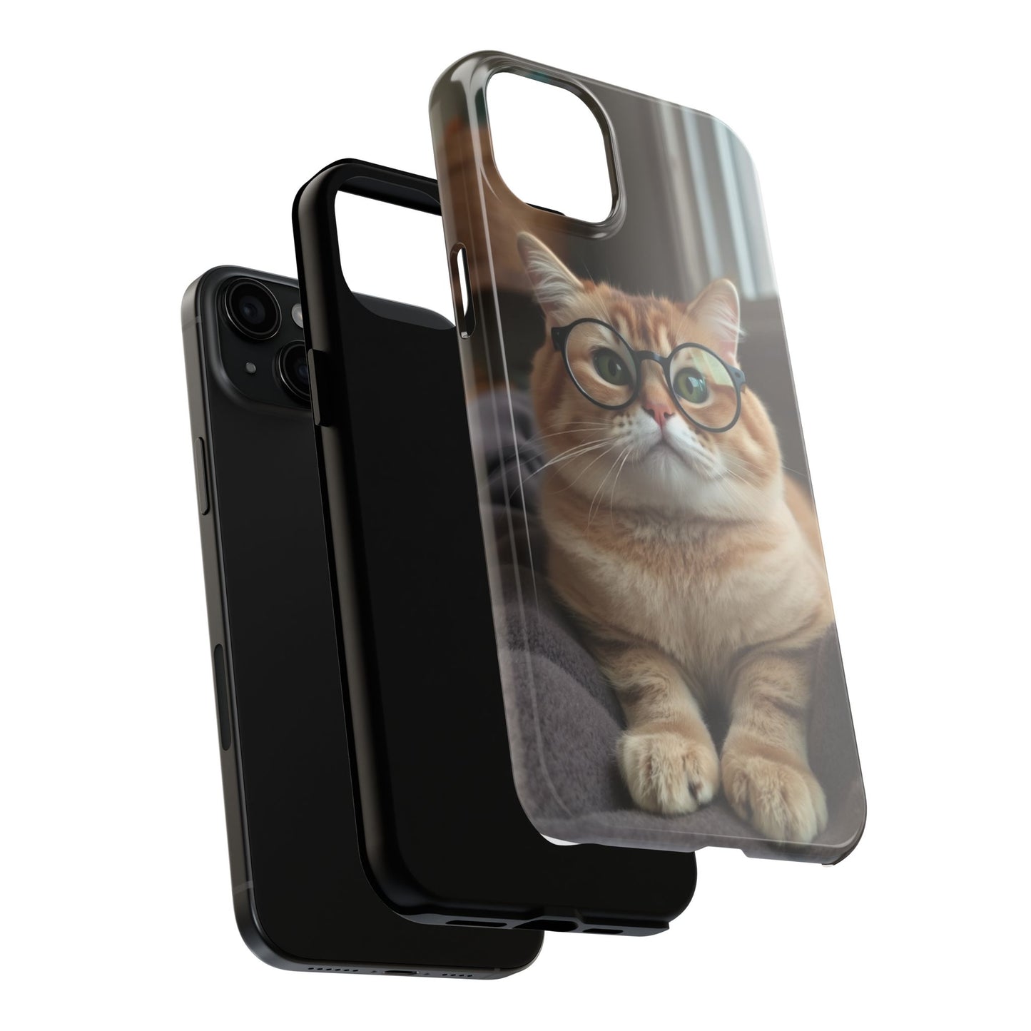 Cute Cat Glasses Tough Phone Case - Fun & Stylish Protection for Cat Lovers