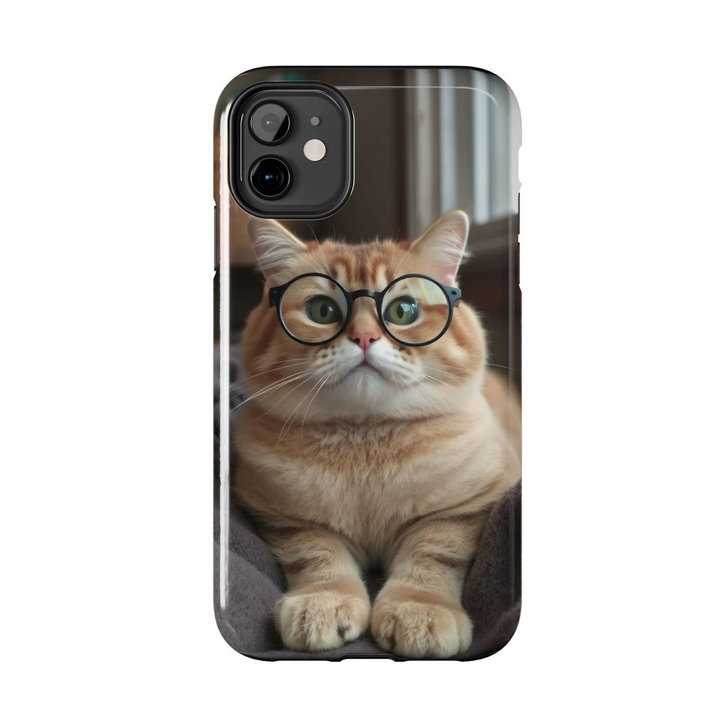 Cute Cat Glasses Tough Phone Case - Fun & Stylish Protection for Cat Lovers