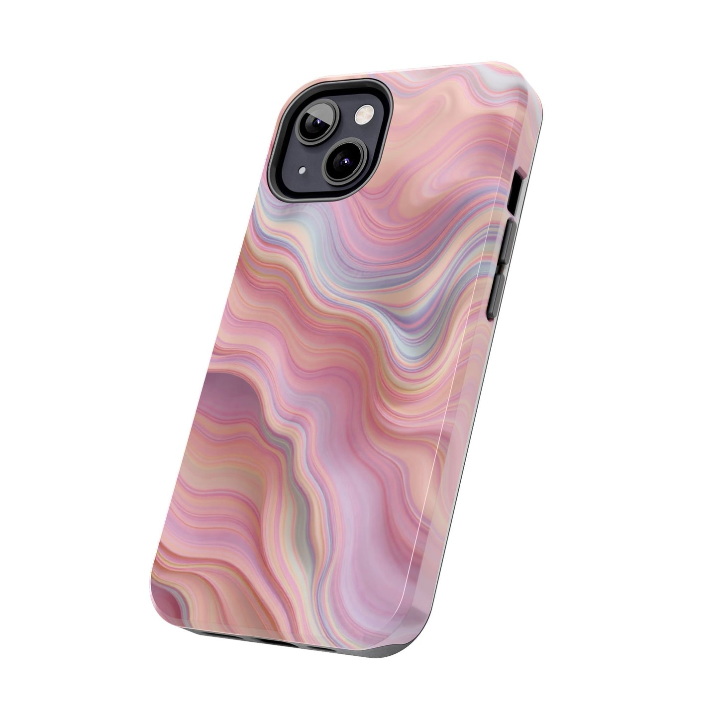 Stylish Tough Phone Cases - Abstract Pink Marble Design
