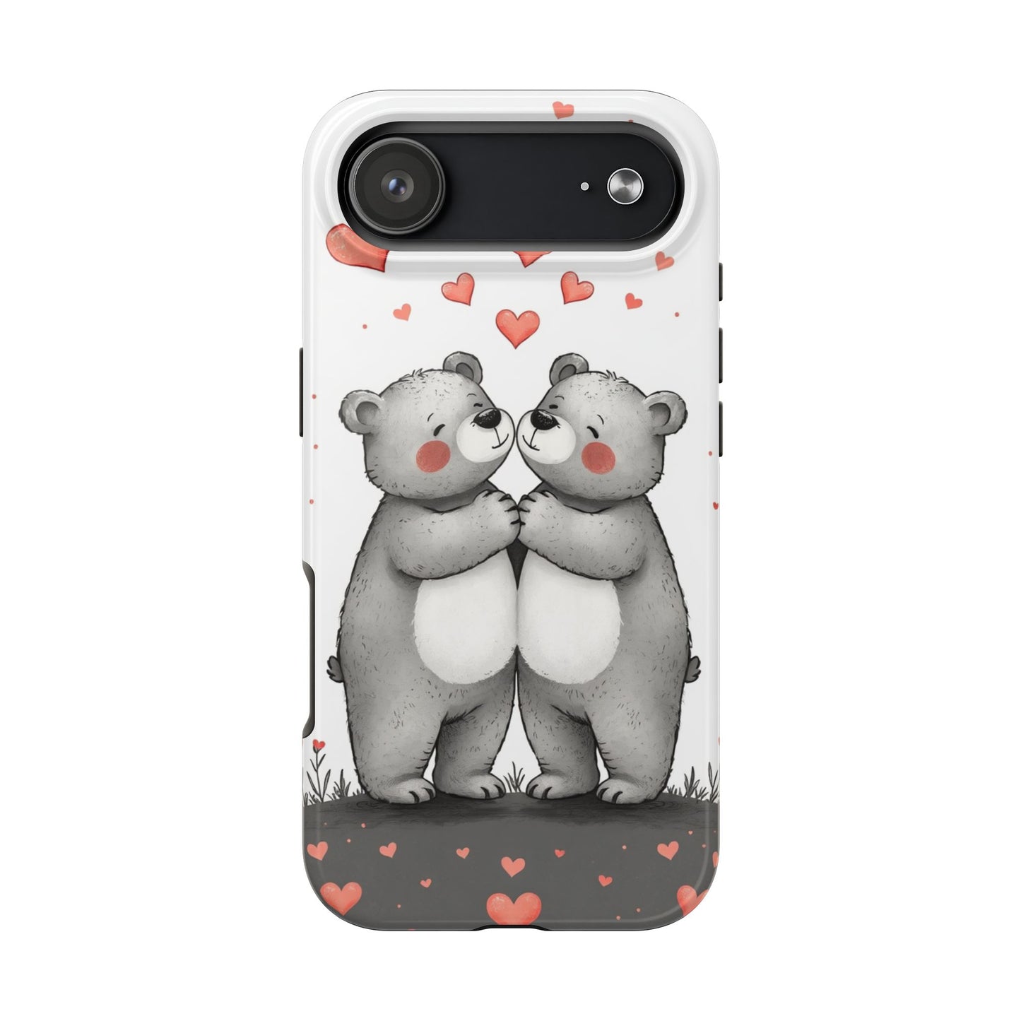 Cute Bear Love Tough Phone Case - Perfect for Valentine's Day & Couples