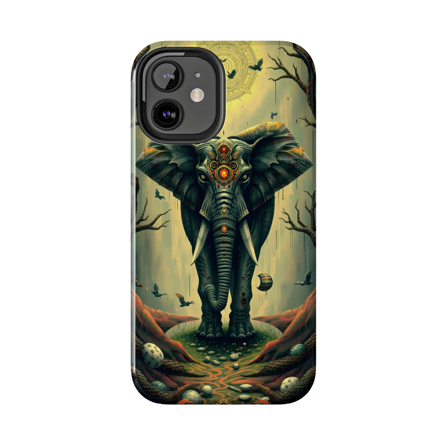 Mystical Forest Elephant Tough Phone Case | Vibrant Design for Nature Lovers - for iPhone