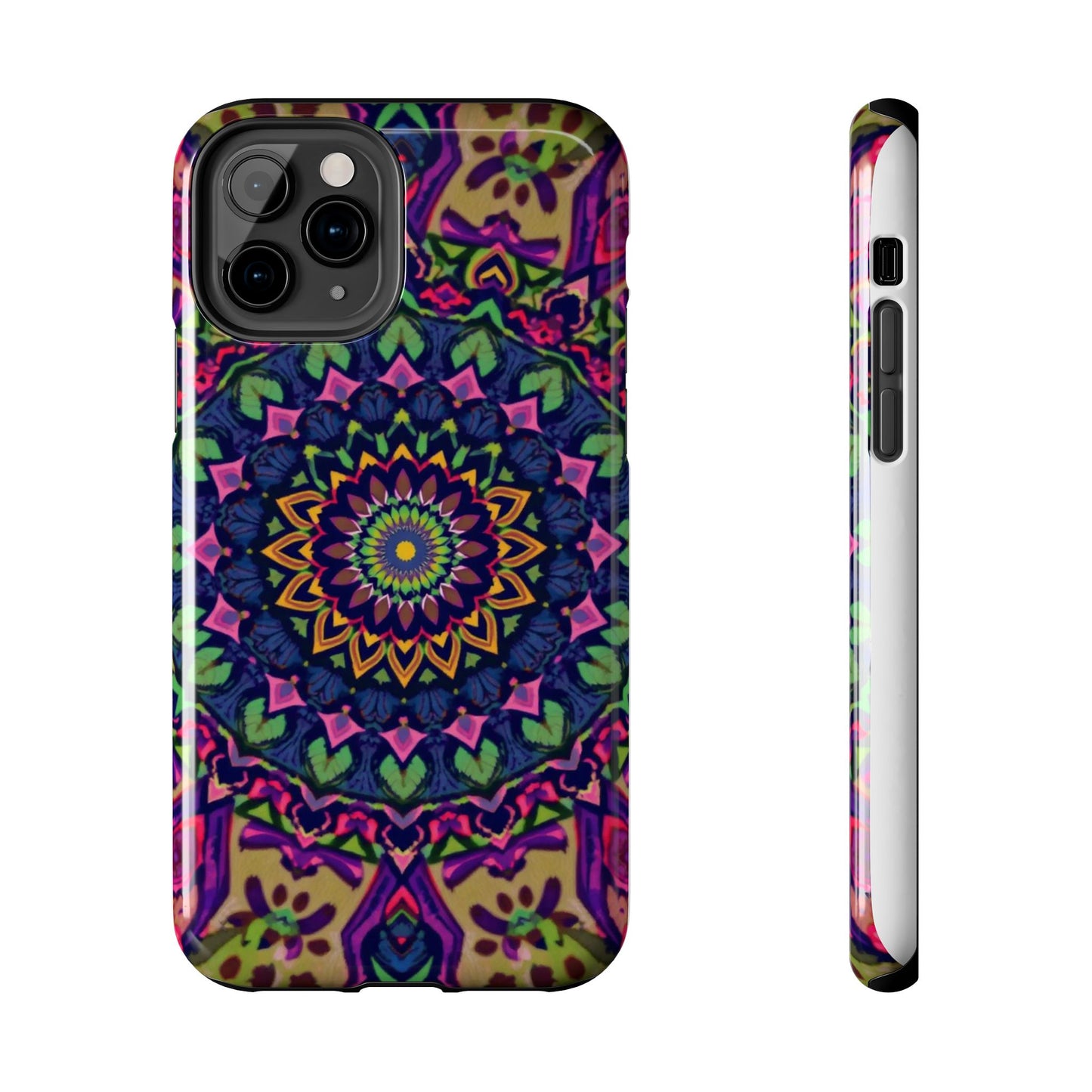 Vibrant Mandala Tough Phone Case - Colorful, Purple Fusion, Durable Protection for Your Device - for iPhone