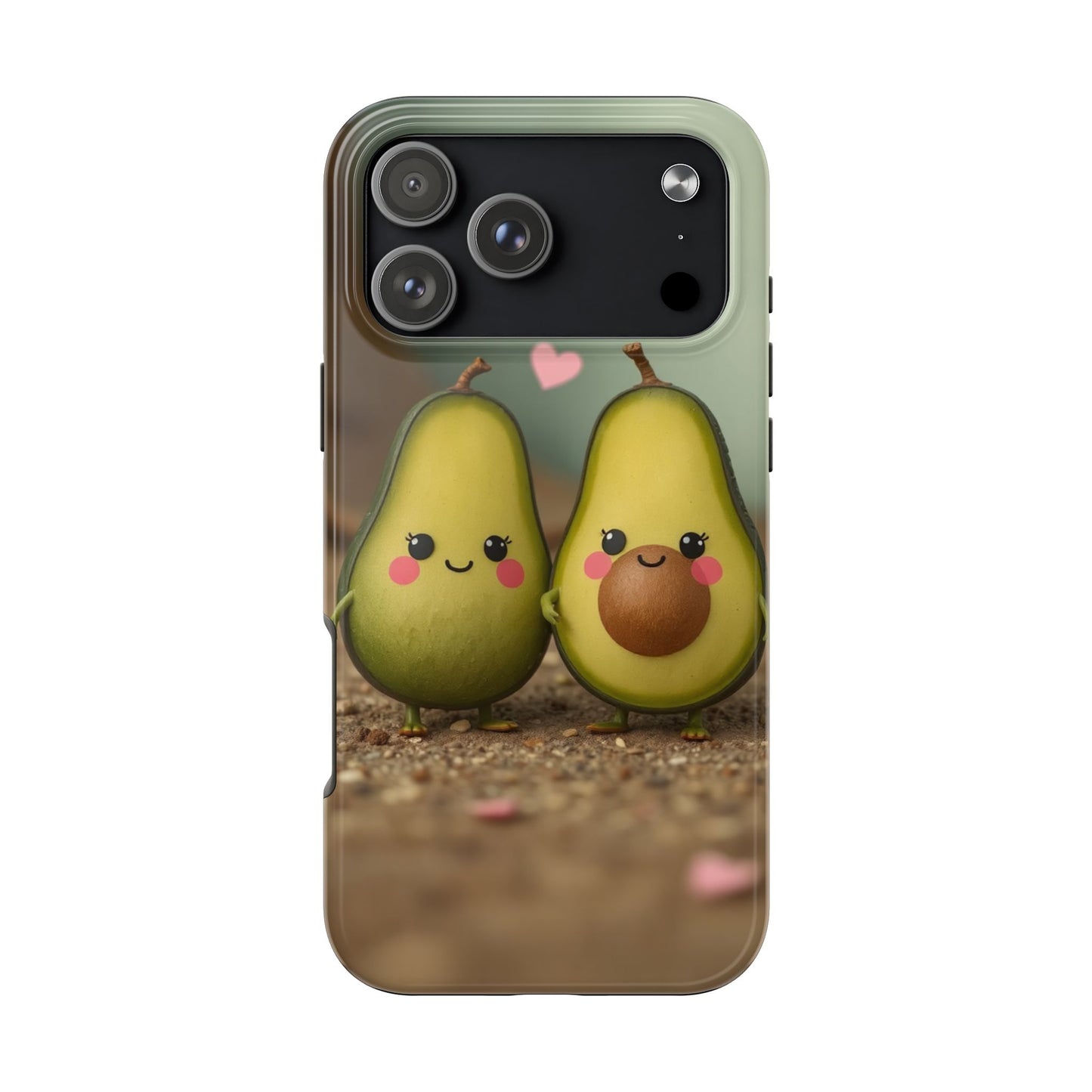 Cute Avocado Phone Case, Funny Tough Case, Quirky Phone Accessory, Gifts for Foodies, Valentine's Day Present