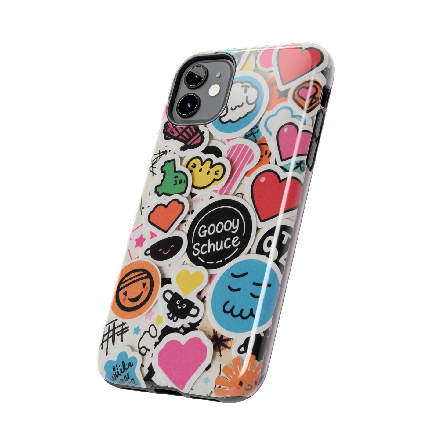 Colorful Stickers Phone Case - Fun & Trendy Tough Phone Cases