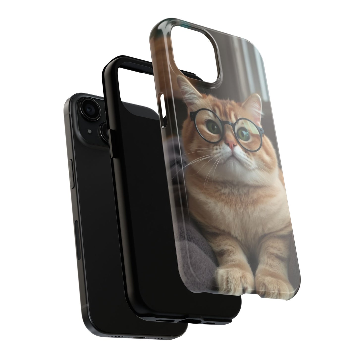 Cute Cat Glasses Tough Phone Case - Fun & Stylish Protection for Cat Lovers