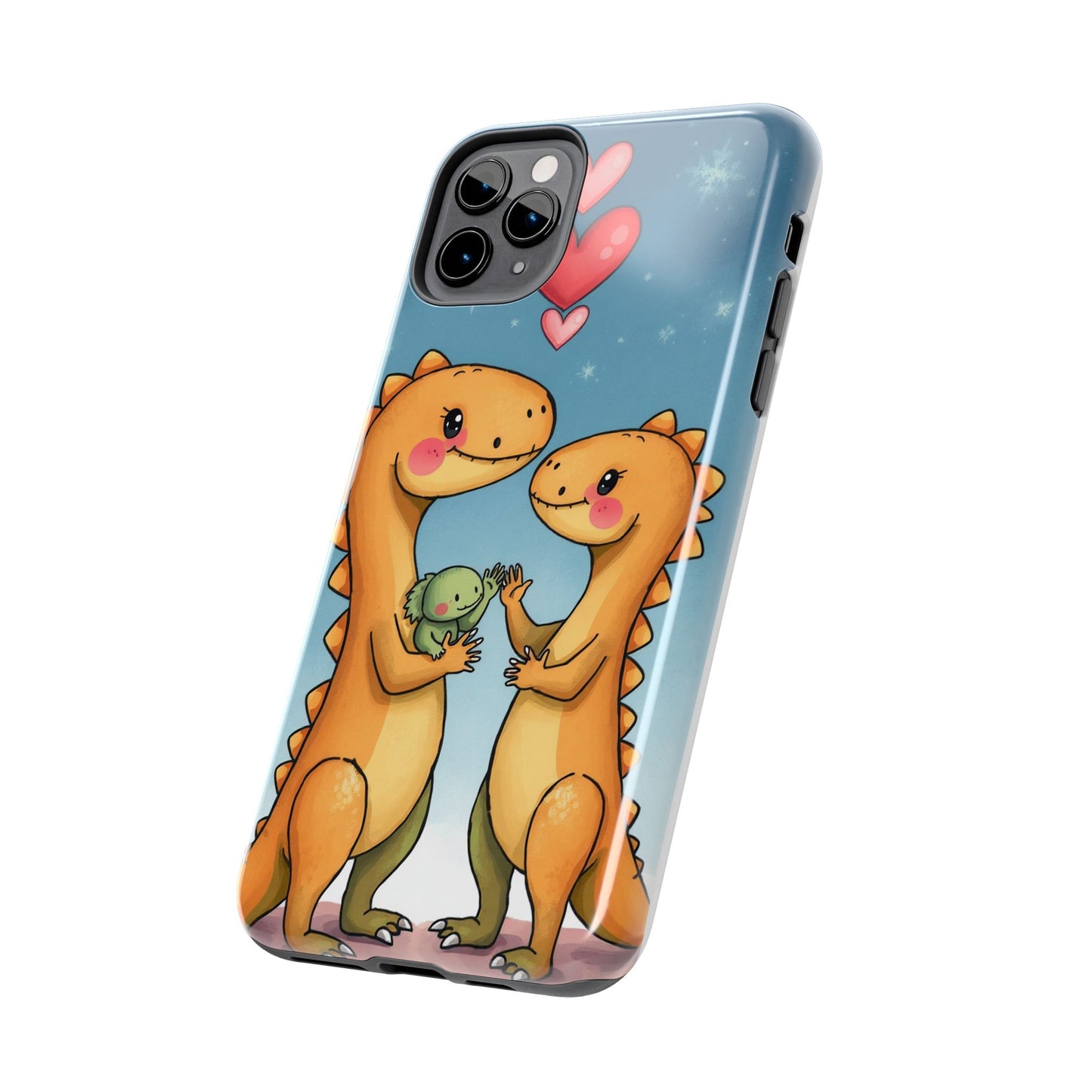 Dino Love Tough Phone Case - Cute & Durable Design for Kids & Parents
