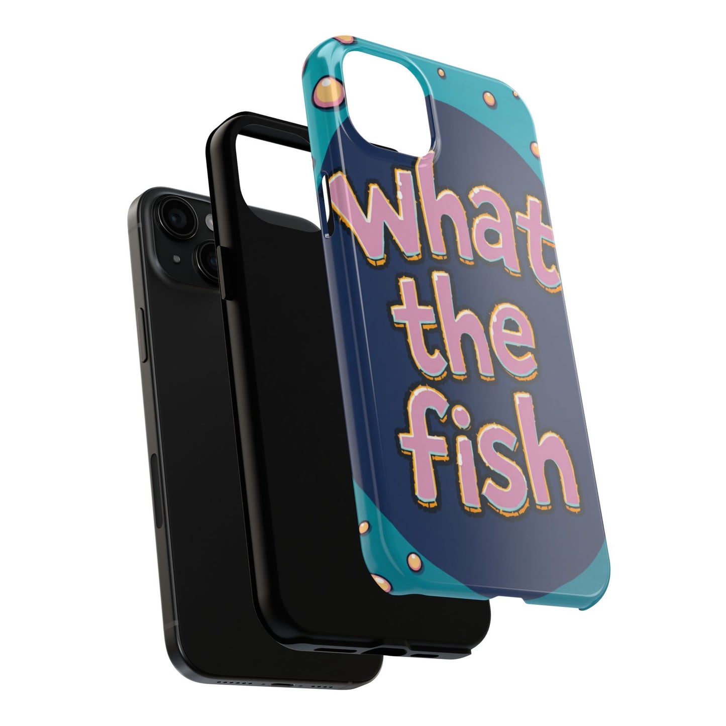 Playful Tough Phone Case - "What the Fish" Design