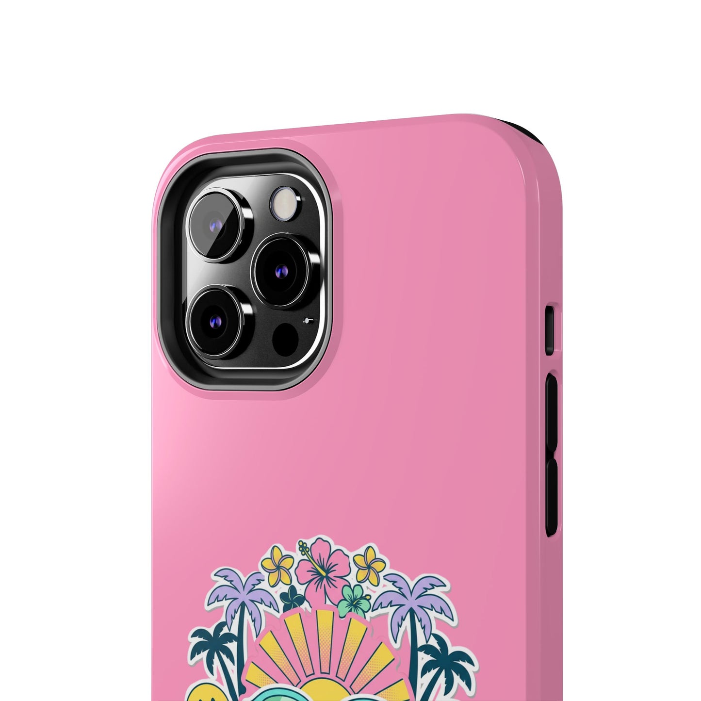 Retro Summer Phone Case — Y2K Palm Trees, Roller Skates & Smiley Collage