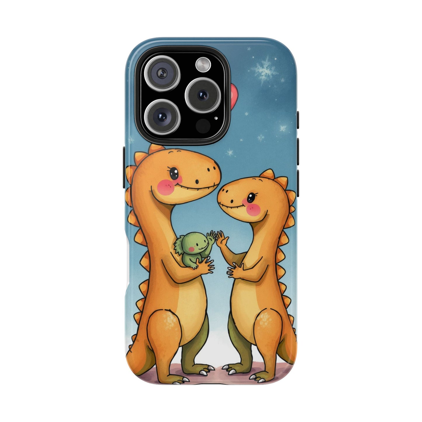 Dino Love Tough Phone Case - Cute & Durable Design for Kids & Parents
