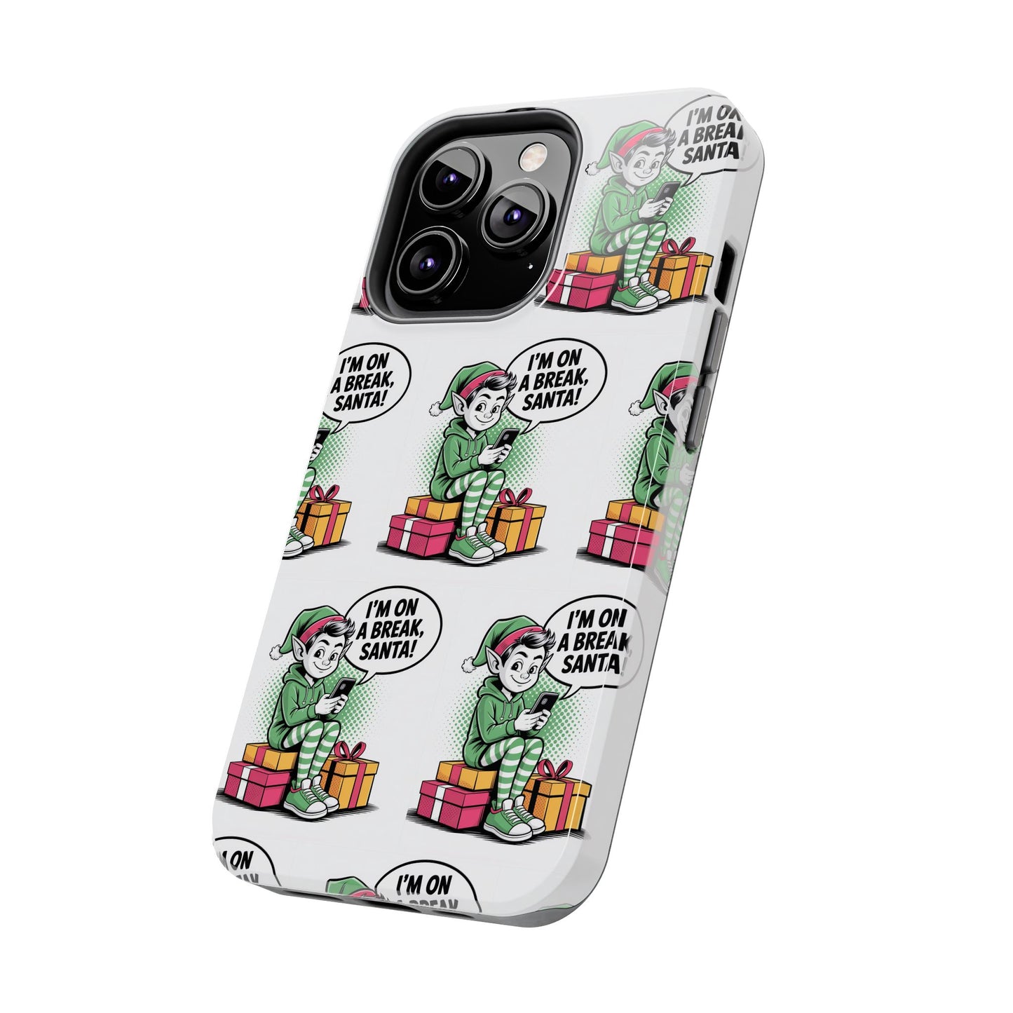 Christmas Elf Tough Phone Case - I'm on a Break, Santa Pattern!