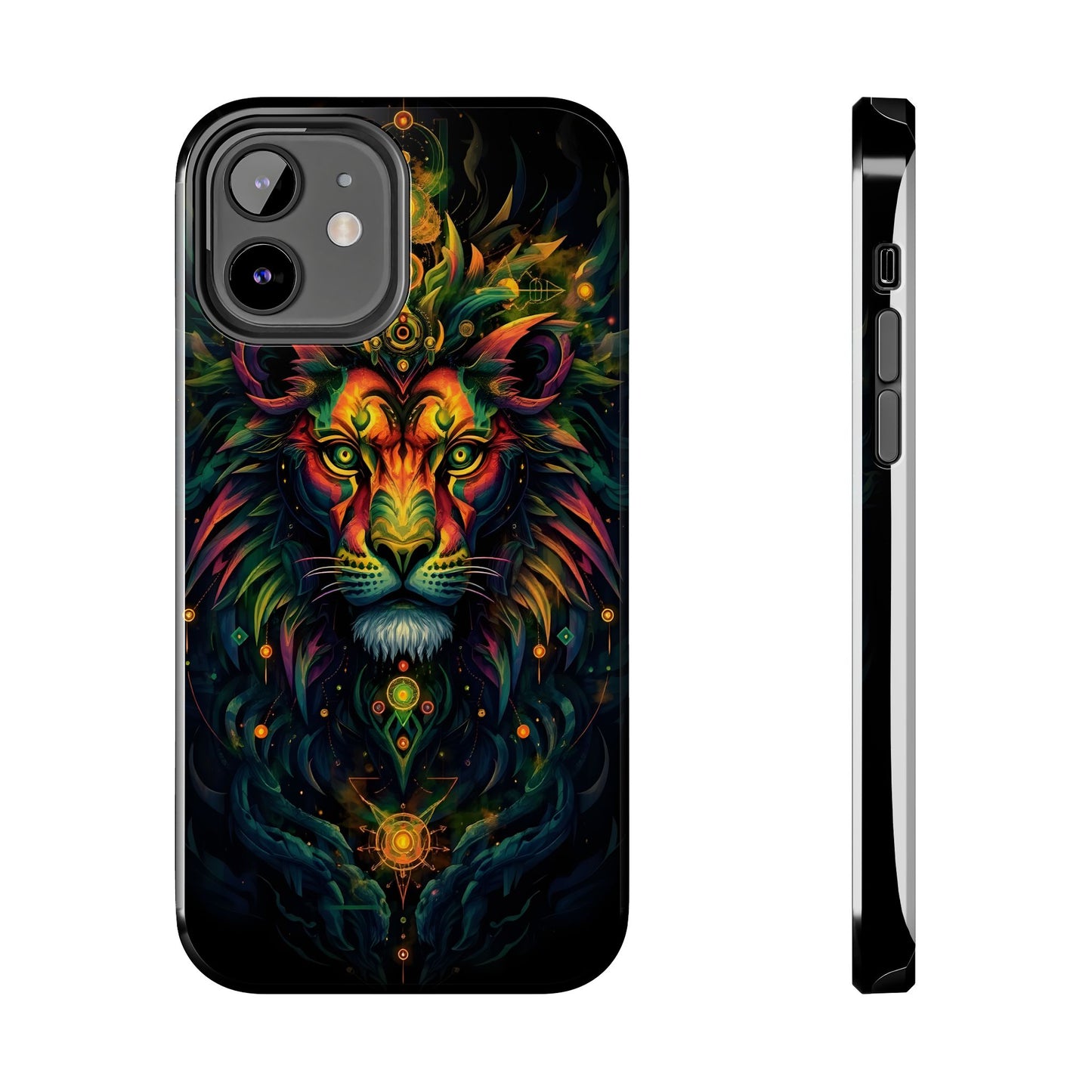 Vibrant Mystical Lion Art Tough Phone Case - Bold Protector for Animal Lovers - for iPhone