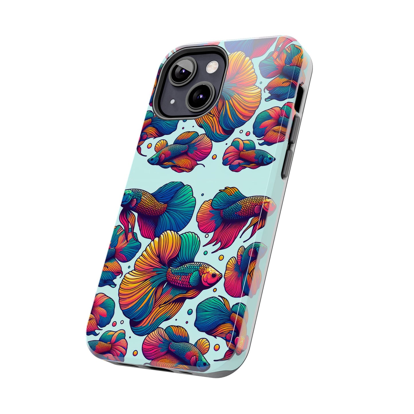 Colorful Fish Pattern Tough Phone Case - Aquatic Lovers - for iPhone
