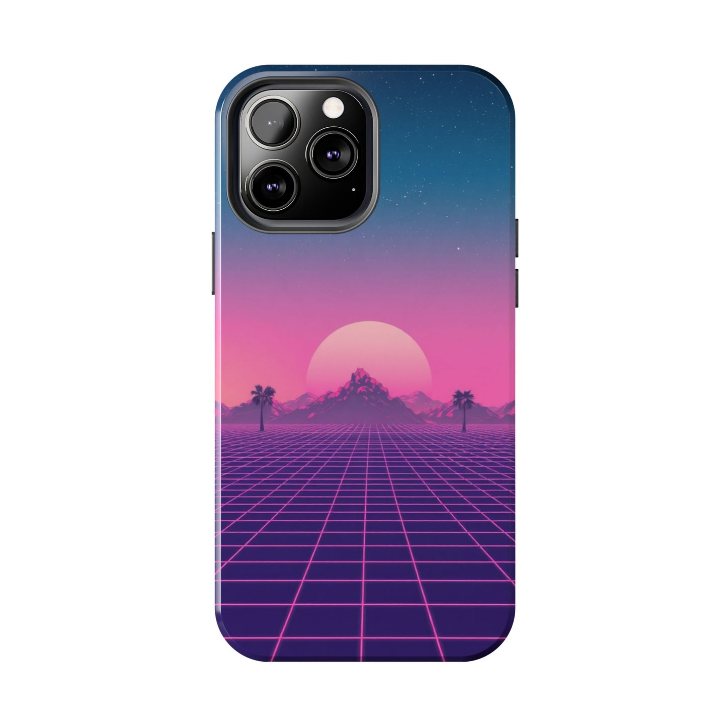 Retro Aesthetic Tough Phone Case - Vibrant Sunset Design