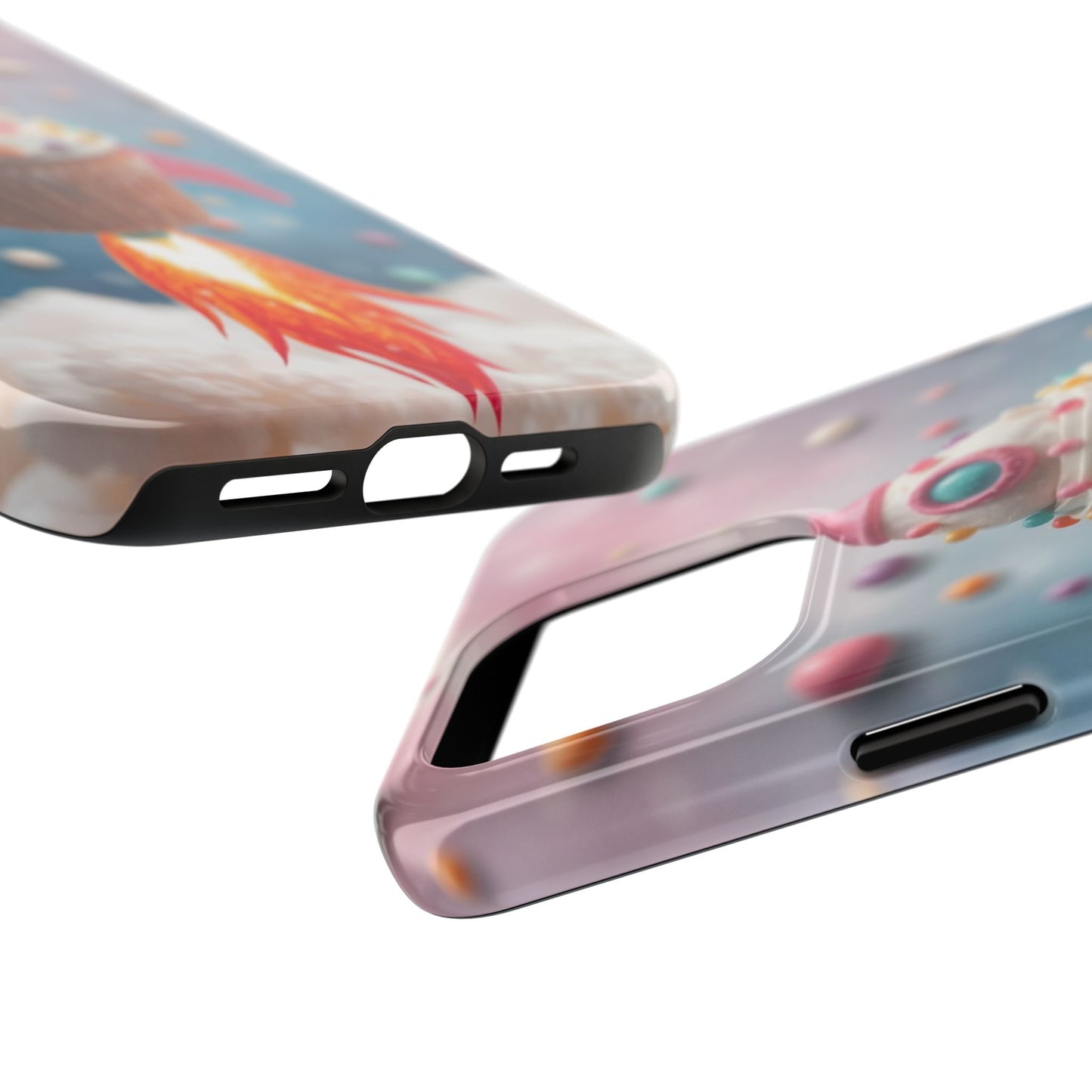 Whimsical Rocket Cupcake Phone Case - Fun Protective Case for Kids and Teens