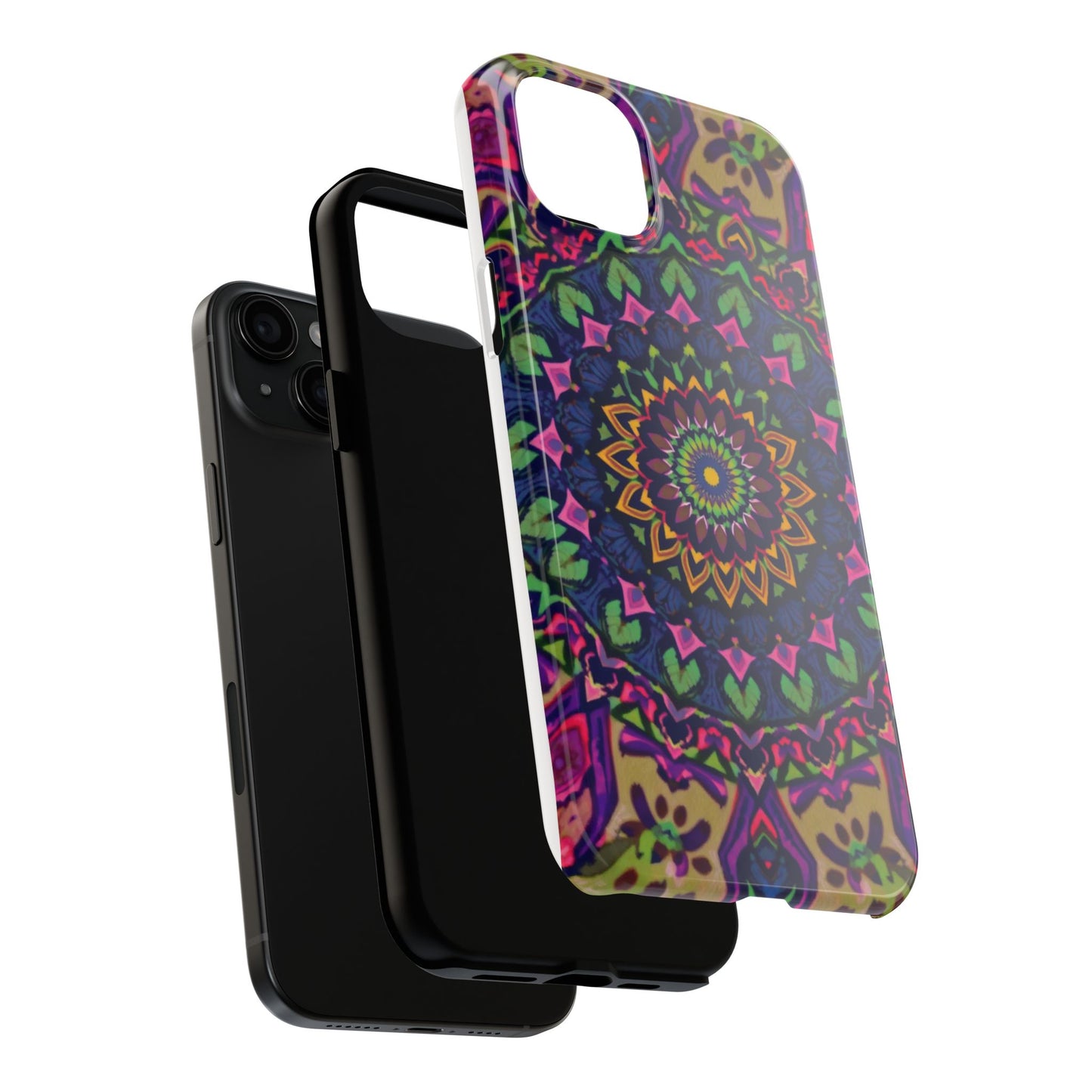Vibrant Mandala Tough Phone Case - Colorful, Purple Fusion, Durable Protection for Your Device - for iPhone