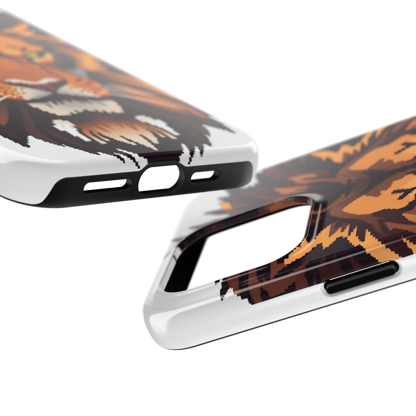 Fierce Pixelated Lion Tough Phone Case - Durable Design for Animal Lovers - for iPhone