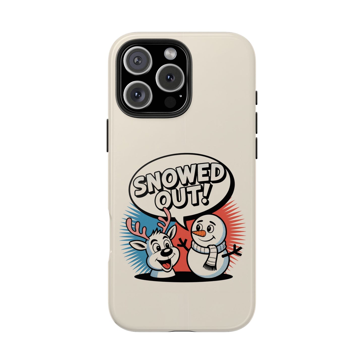 Snowman & Reindeer Tough Phone Case - Snowed Out Holiday Design