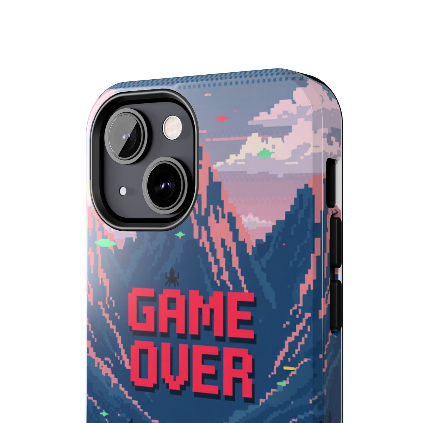 Pixel Art Tough Phone Case - 'Game Over' Design for Gamers