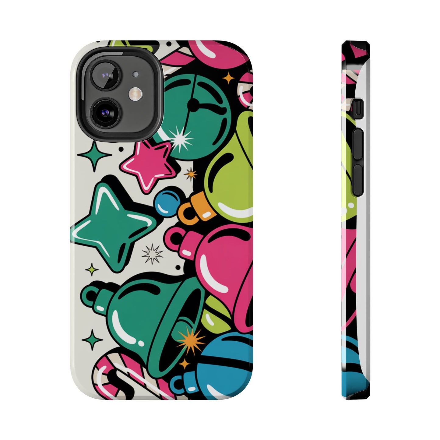 Retro 90's Colorful Bell Pattern Tough Phone Case for iPhones