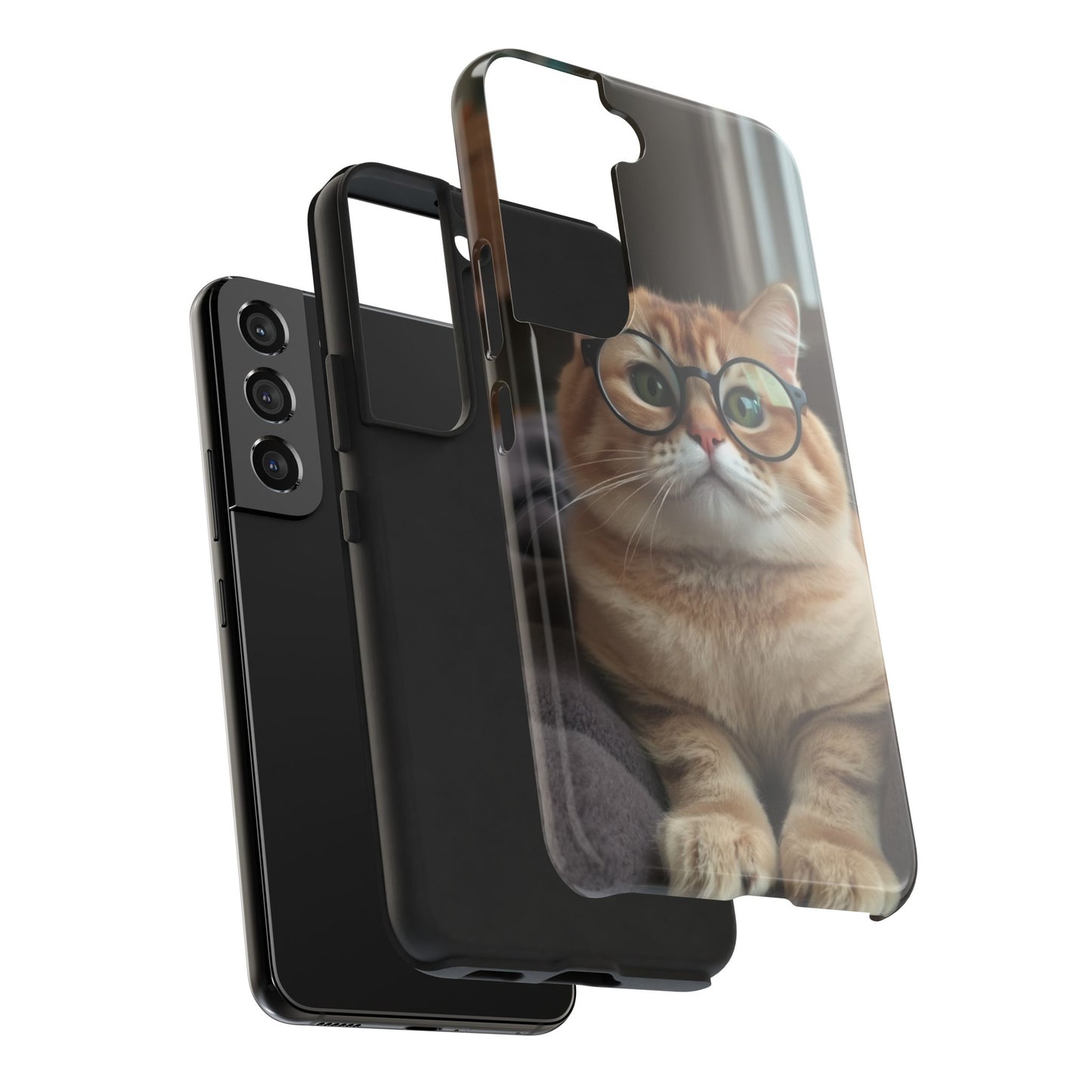 Cute Cat Glasses Tough Phone Case - Fun & Stylish Protection for Cat Lovers