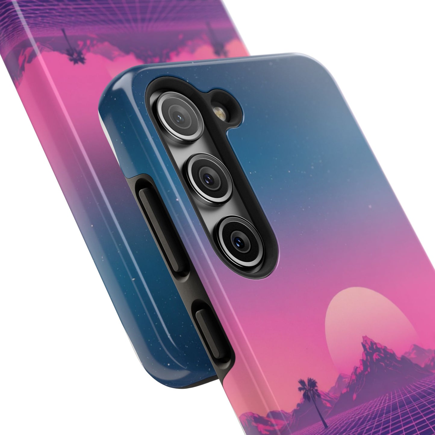 Retro Aesthetic Tough Phone Case - Vibrant Sunset Design