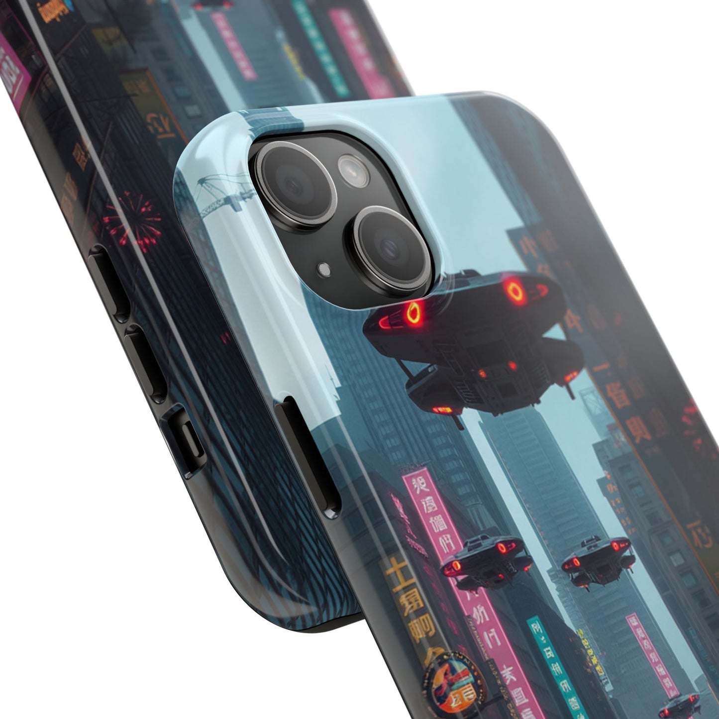 Futuristic City Tough Phone Case - Sci-Fi Design for Urban Explorers