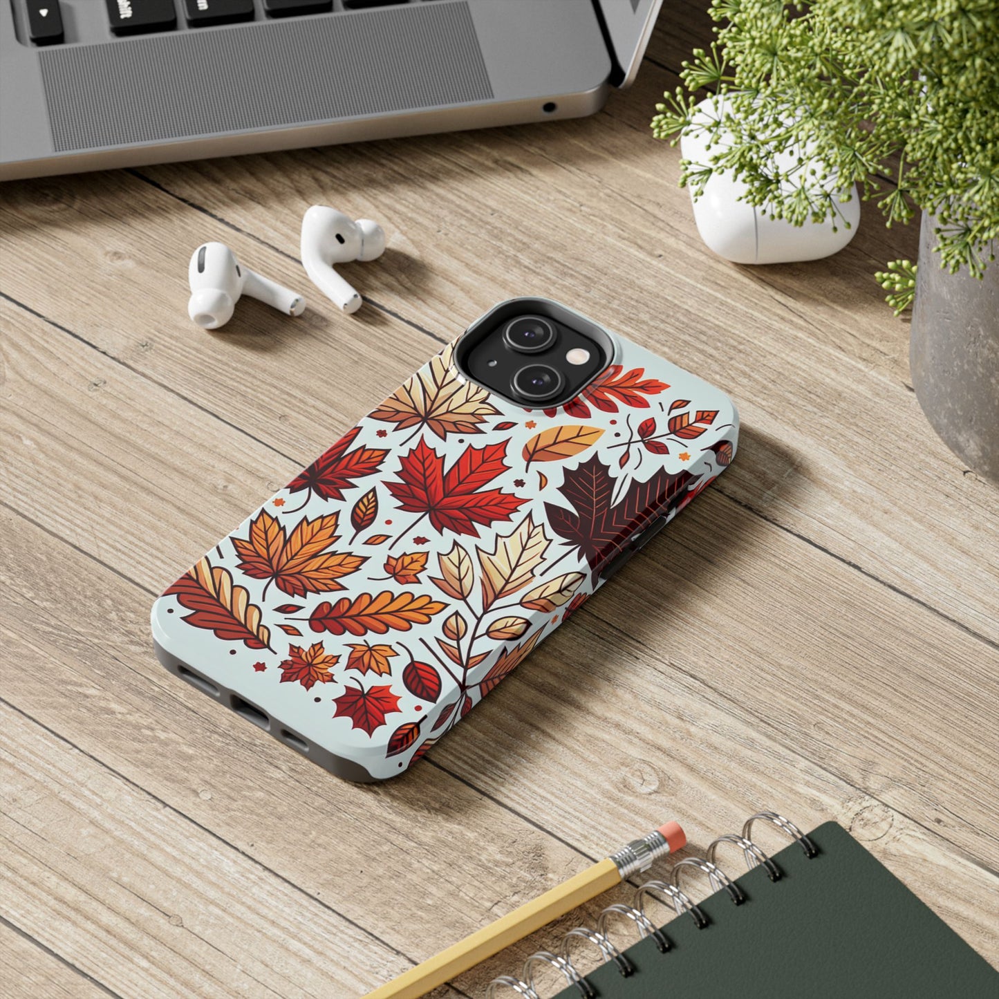 Autumn Leaves Tough Phone Case - Leaves Pattern - for iPhone