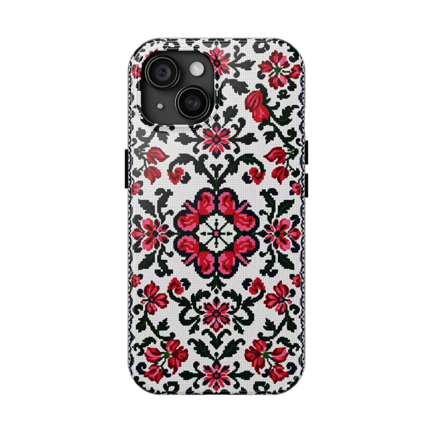 Traditional Knit Floral Design | Tough Phone Case - Durable Protection for iPhone