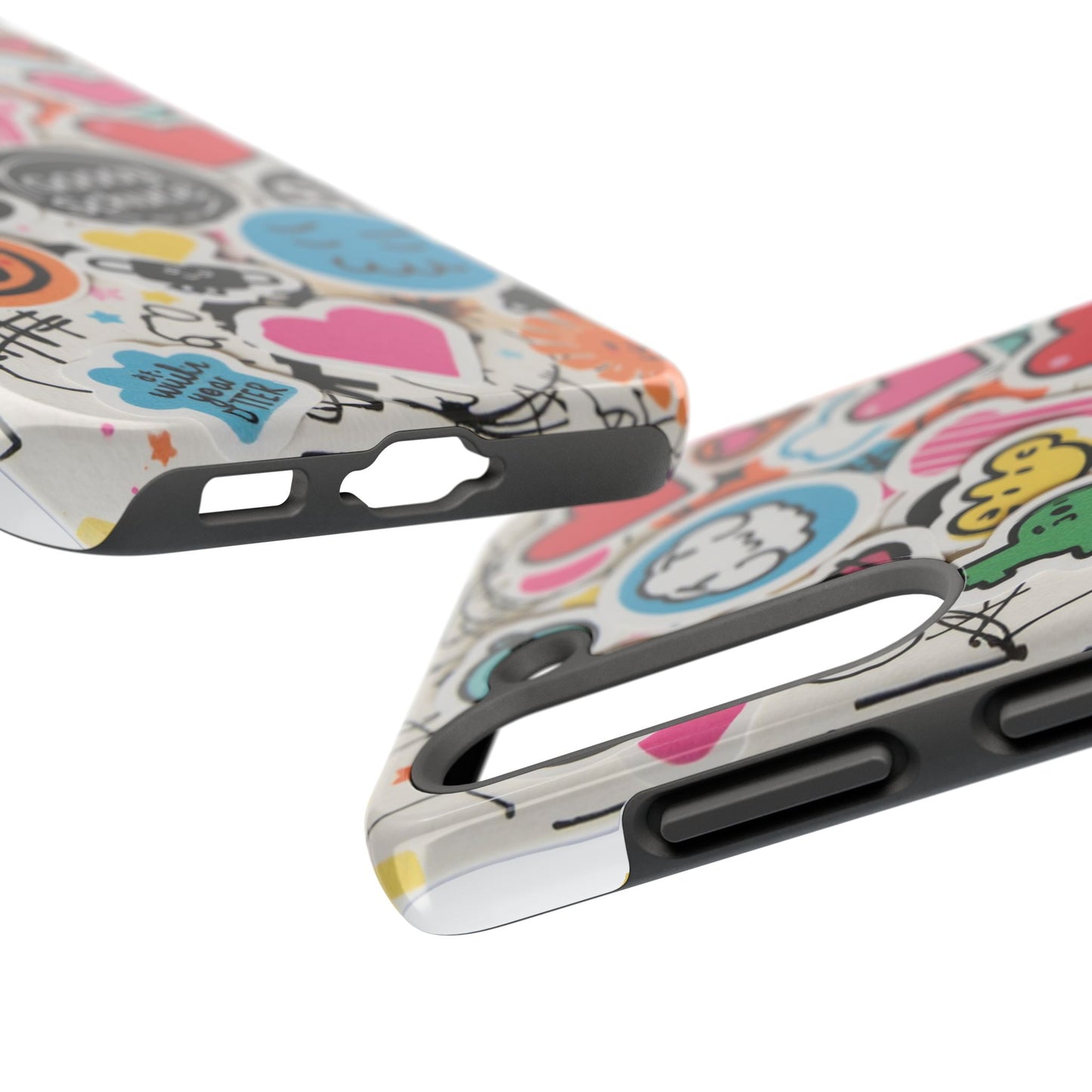Colorful Stickers Phone Case - Fun & Trendy Tough Phone Cases