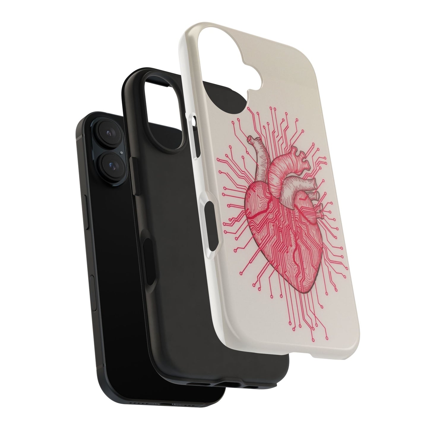 Heart Circuit Tough Phone Case – Unique Tech-Inspired Design for Tech Lovers