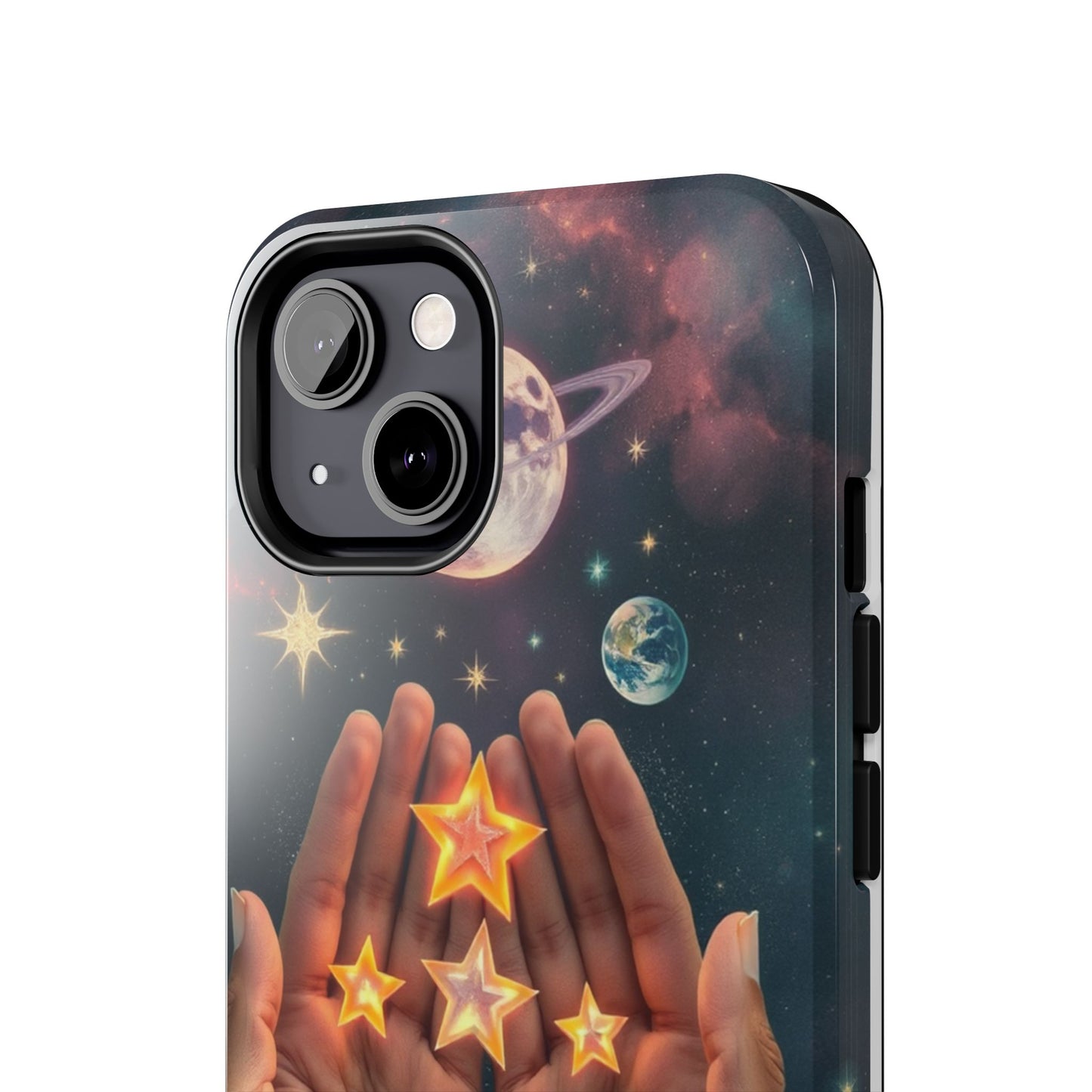 Galaxy Hands Tough Phone Case - Celestial Design for Star Lovers