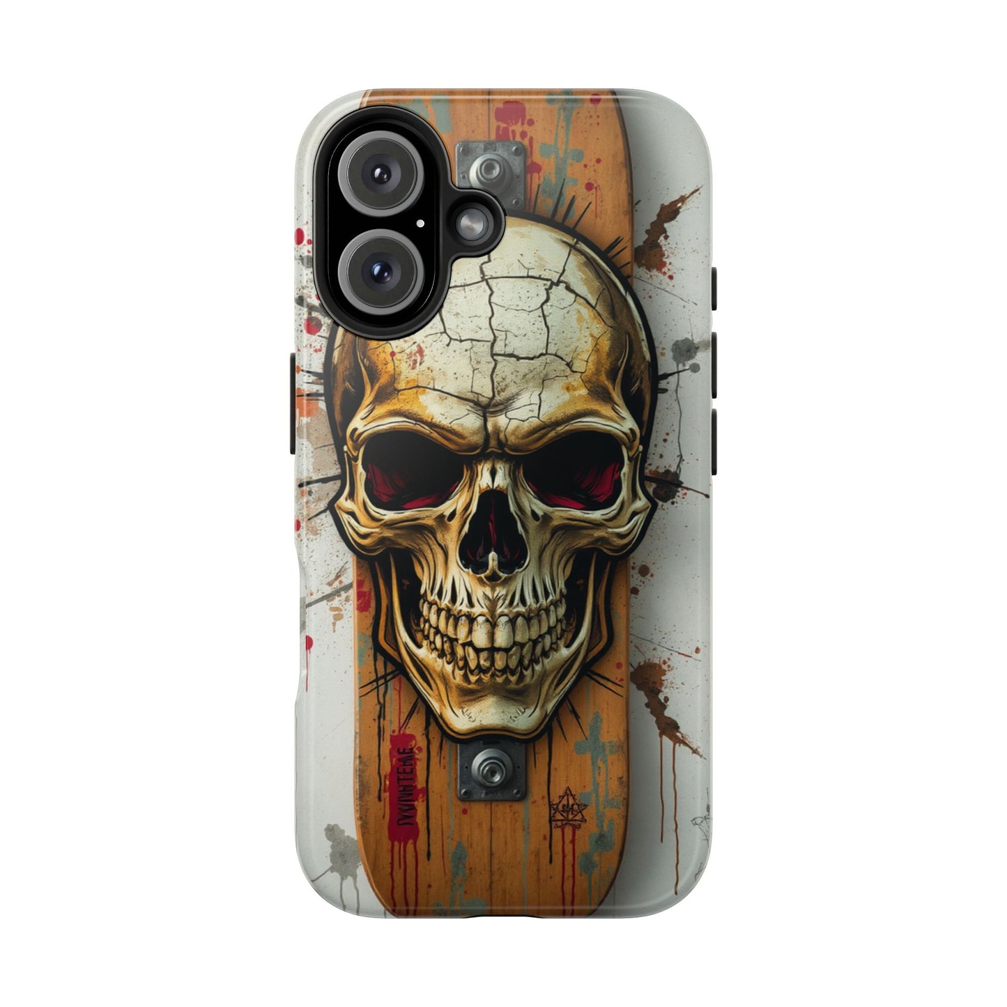 Edgy Skull Tough Phone Case - Durable Protection for Skateboard Enthusiasts