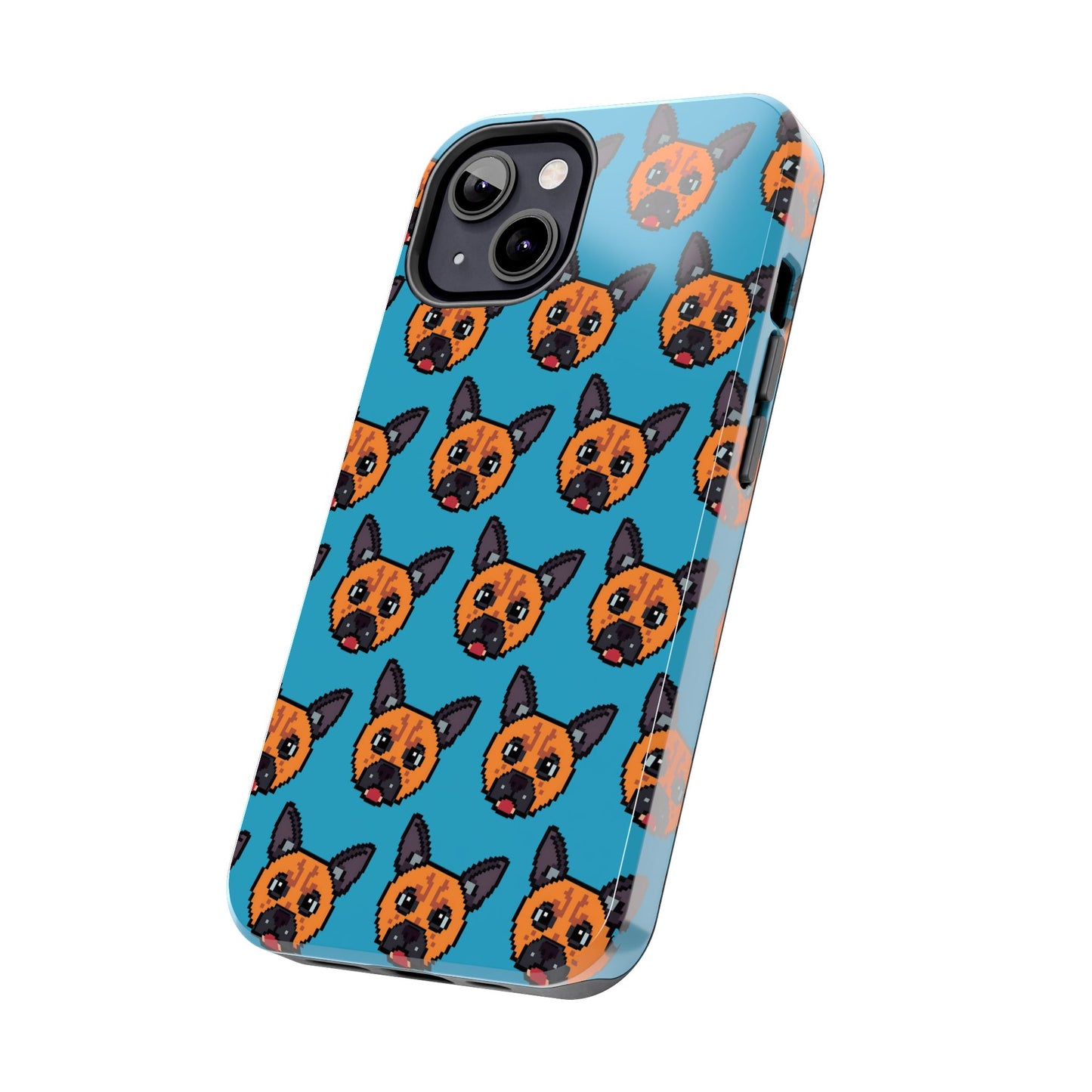Cute Orange Dog Pixel Art Pattern Tough Phone Case - Fun & Durable Protection - for iPhone