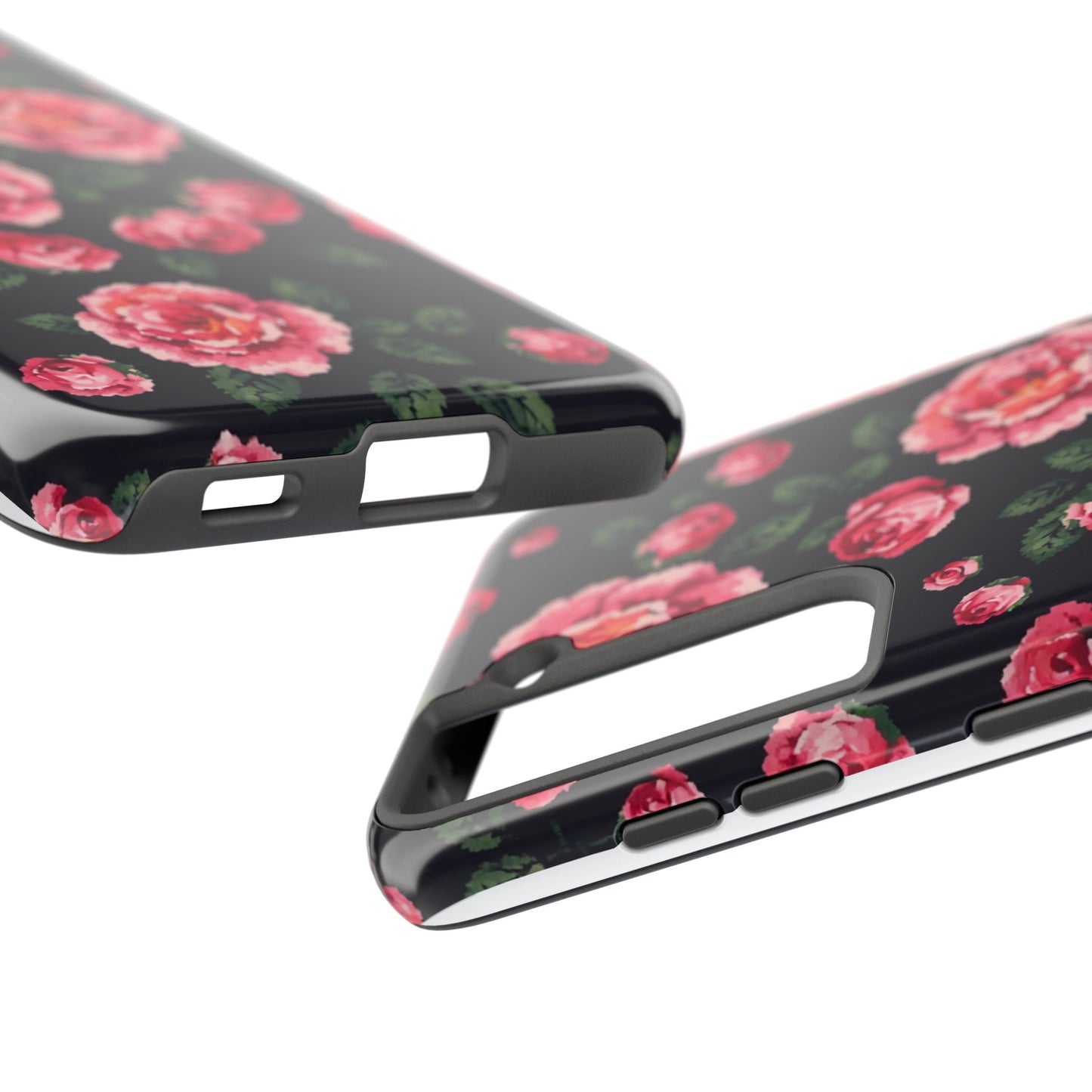 Pixelated Floral Tough Phone Case - Elegant Rose Design for Protection & Style - for iPhone