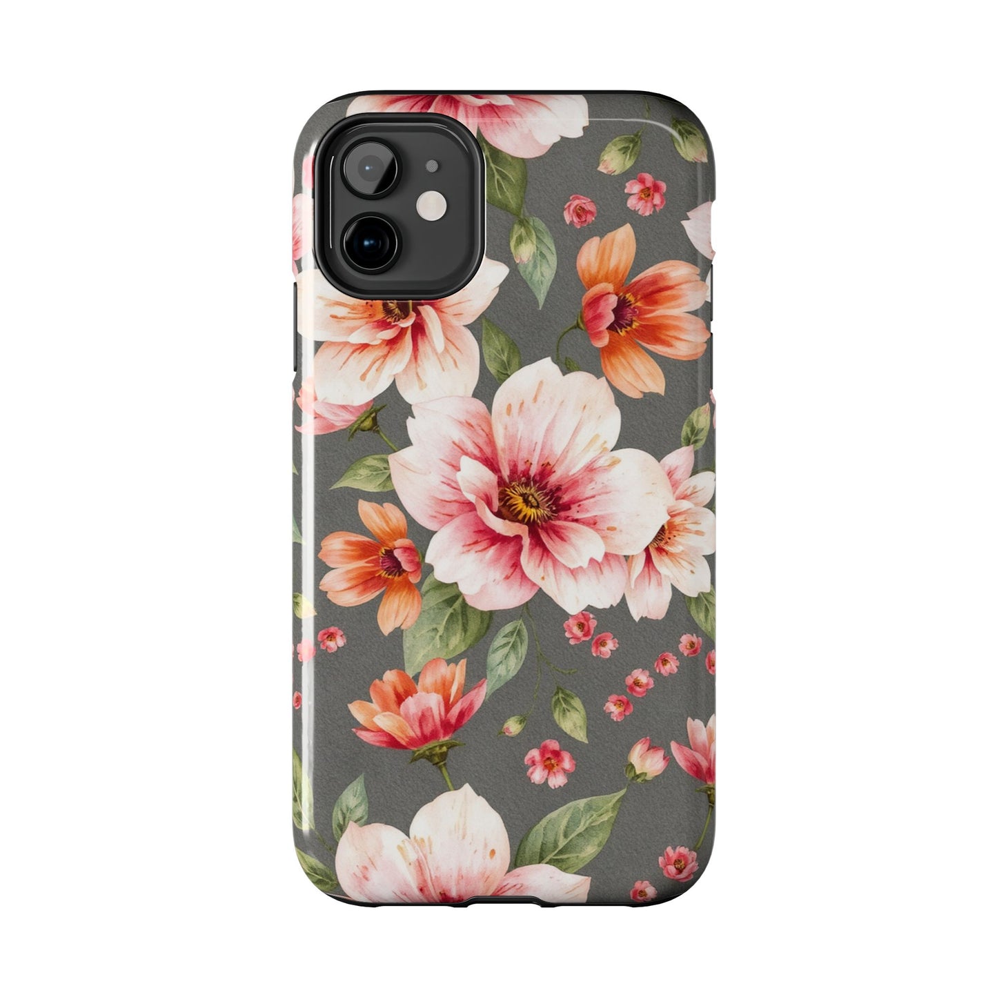 Floral Pink Tough Phone Case - Stylish & Durable Floral Design - for iPhone