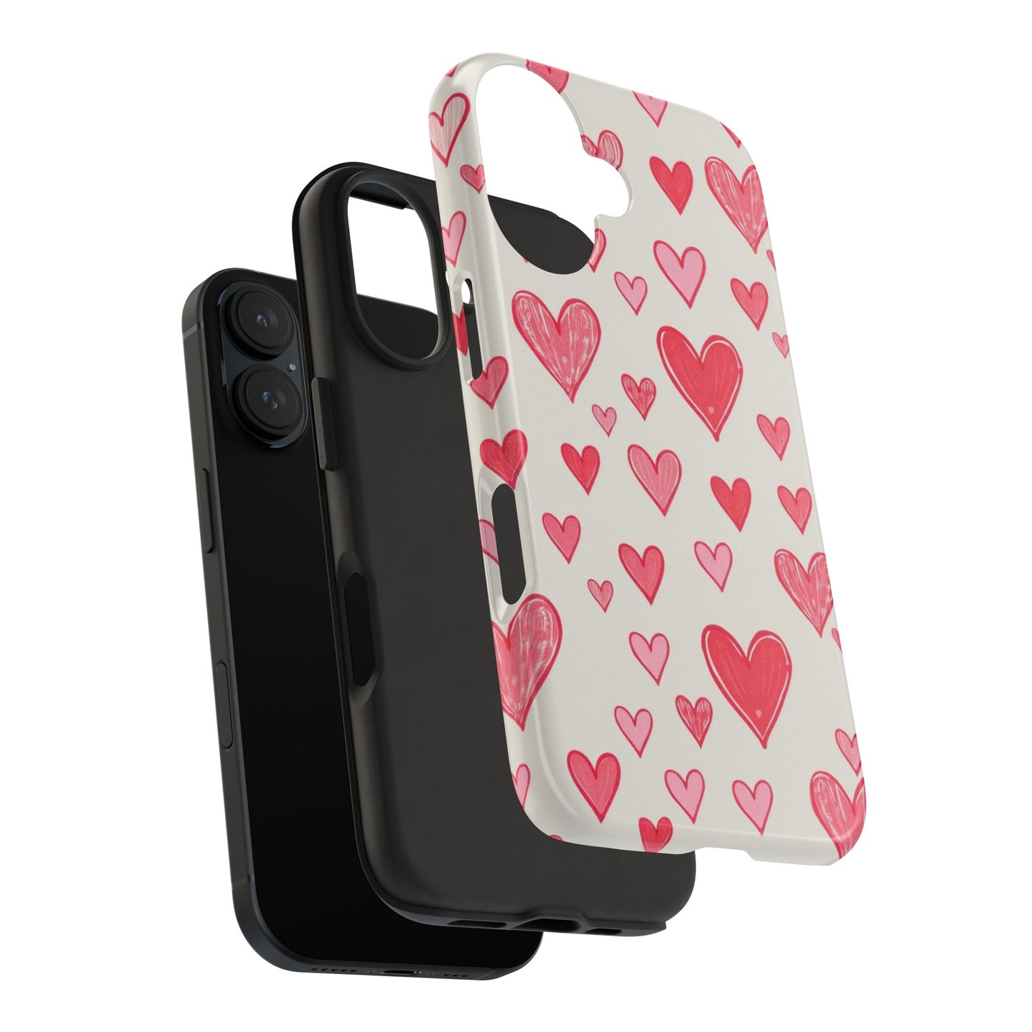 Heart Pattern Tough Phone Case - Cute and Stylish Protection