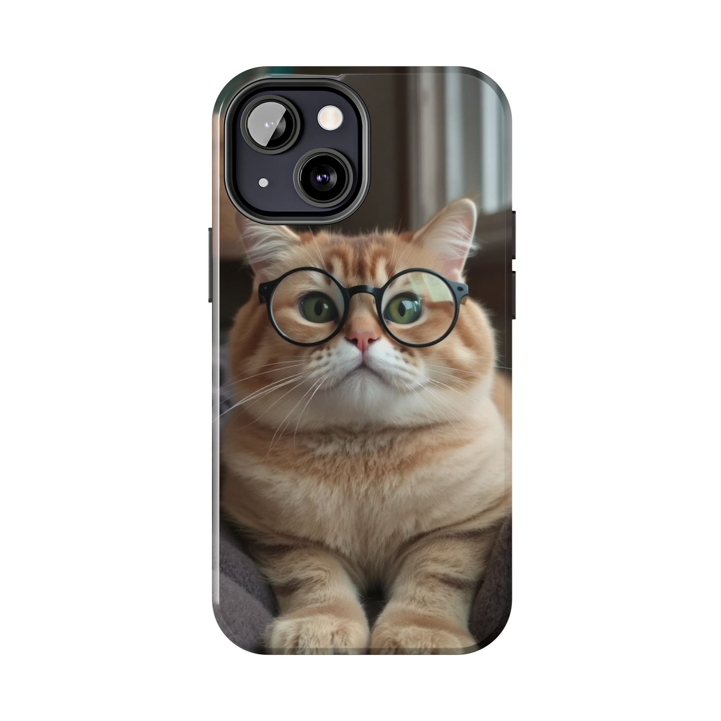 Cute Cat Glasses Tough Phone Case - Fun & Stylish Protection for Cat Lovers
