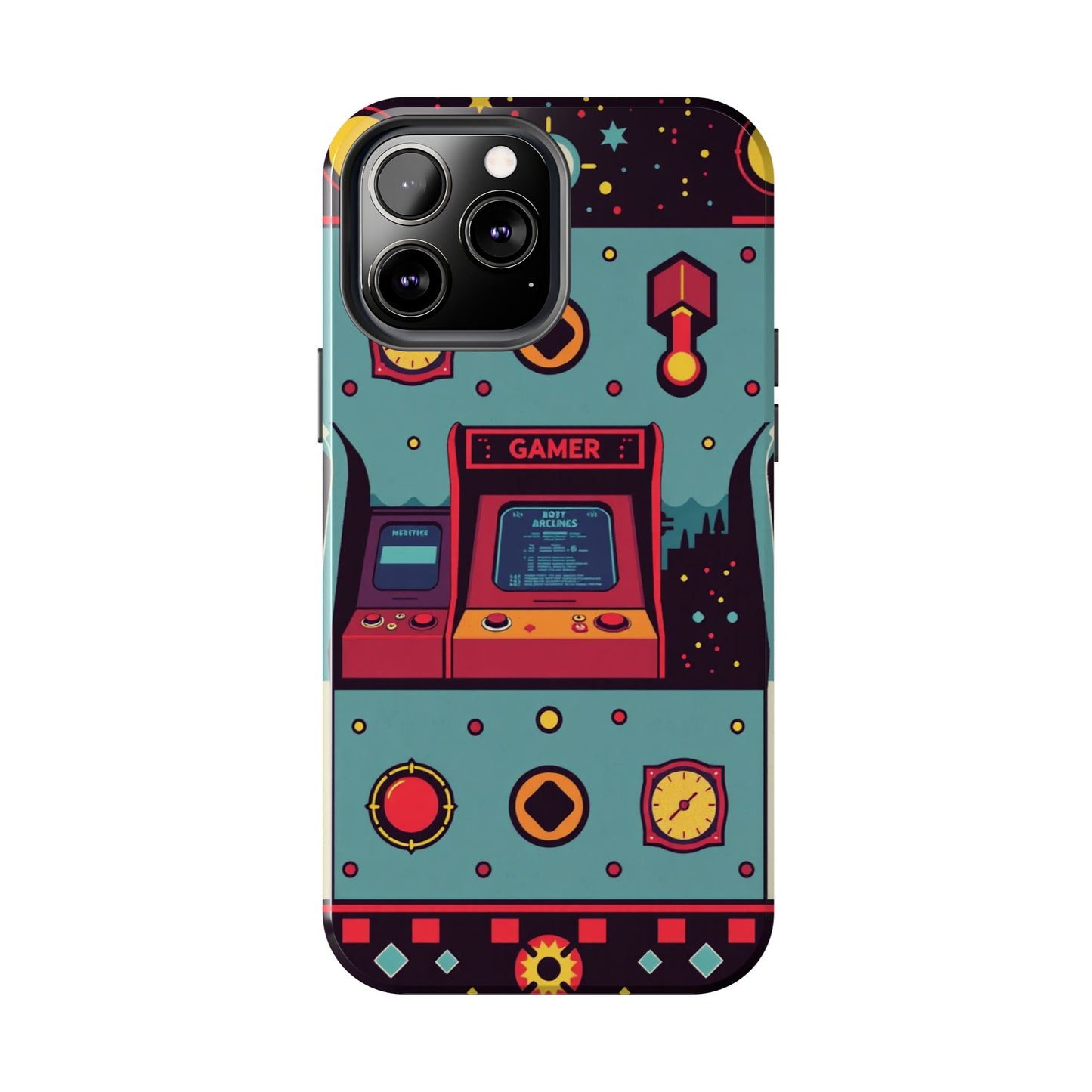 Retro Gamer Tough Phone Case - Vibrant Arcade Design for Gaming Enthusiasts - for iPhone