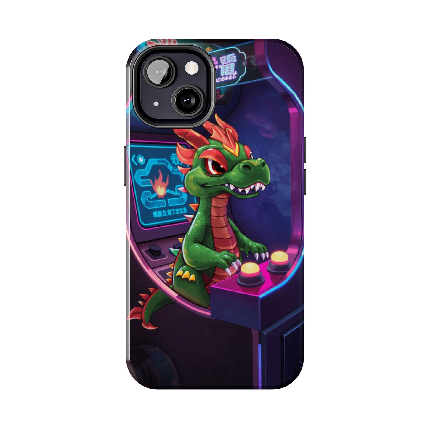 Retro Gamer Tough Phone Case with Dragon Design