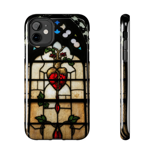 Stained Glass Heart Tough Phone Case - Unique Design for Protection & Style