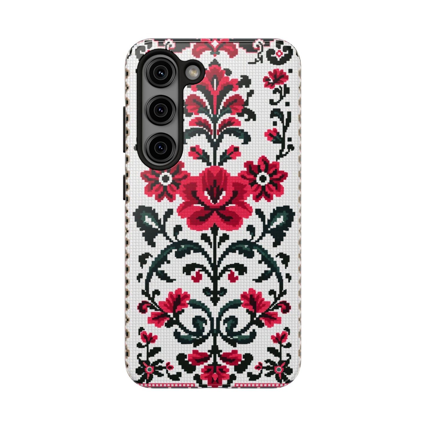 Traditional Floral Knit Tough Phone Cases - Durable Protection with Vintage Style - for iPhone