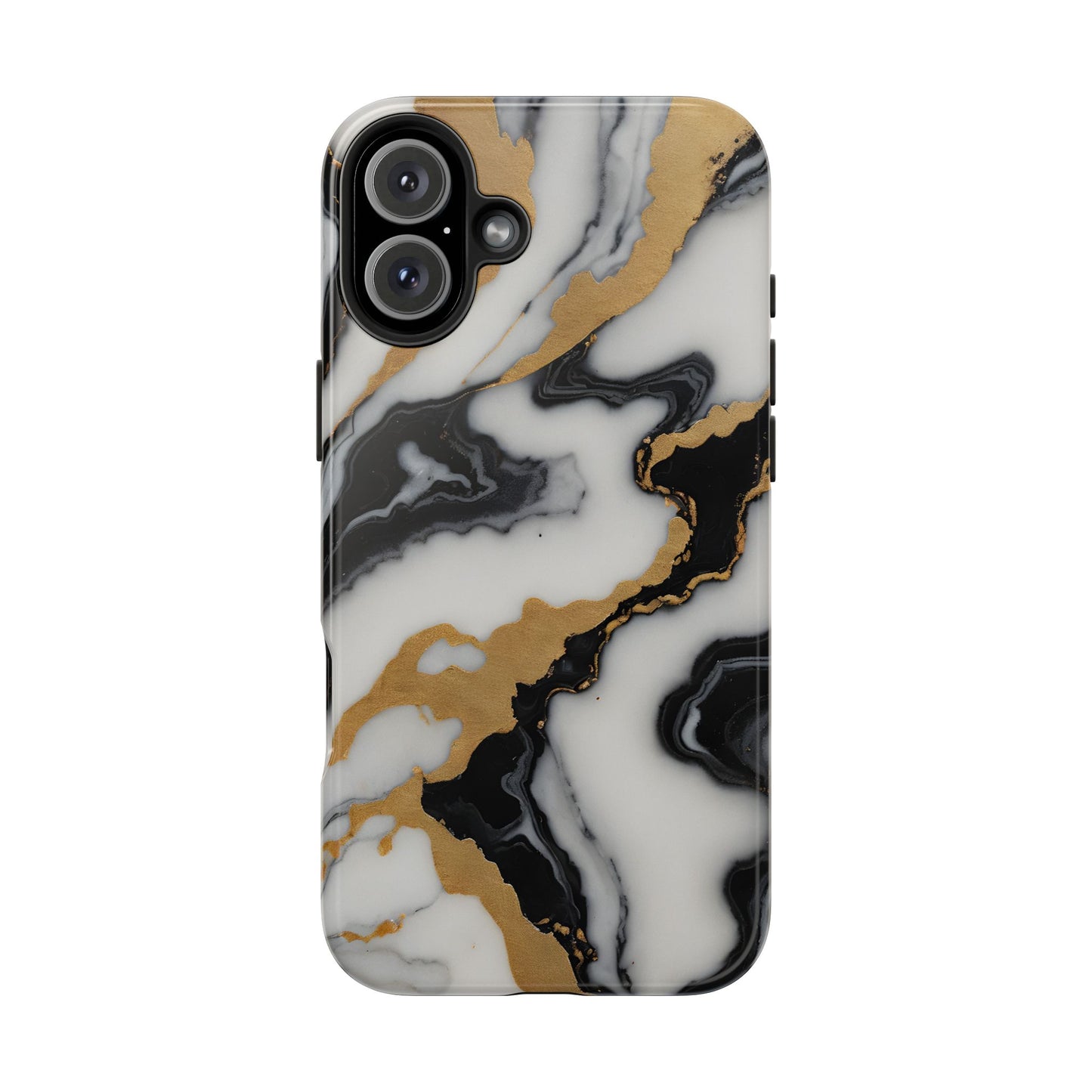 Elegant Gold Marble Tough Phone Case - Stylish Protection for Your iPhone