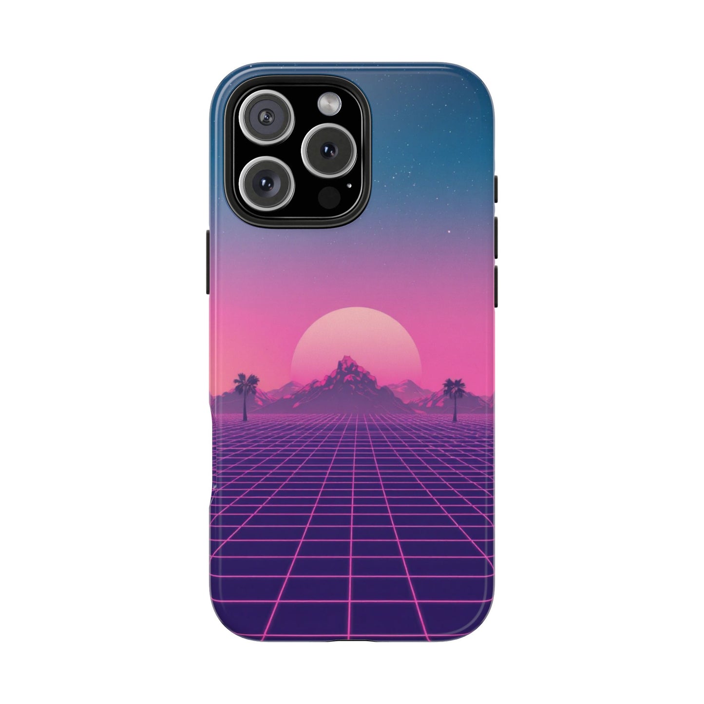 Retro Aesthetic Tough Phone Case - Vibrant Sunset Design