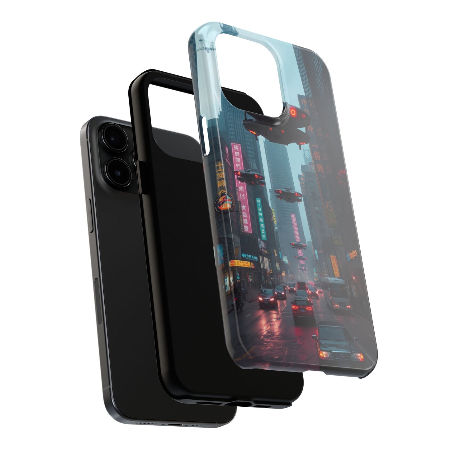 Futuristic City Tough Phone Case - Sci-Fi Design for Urban Explorers